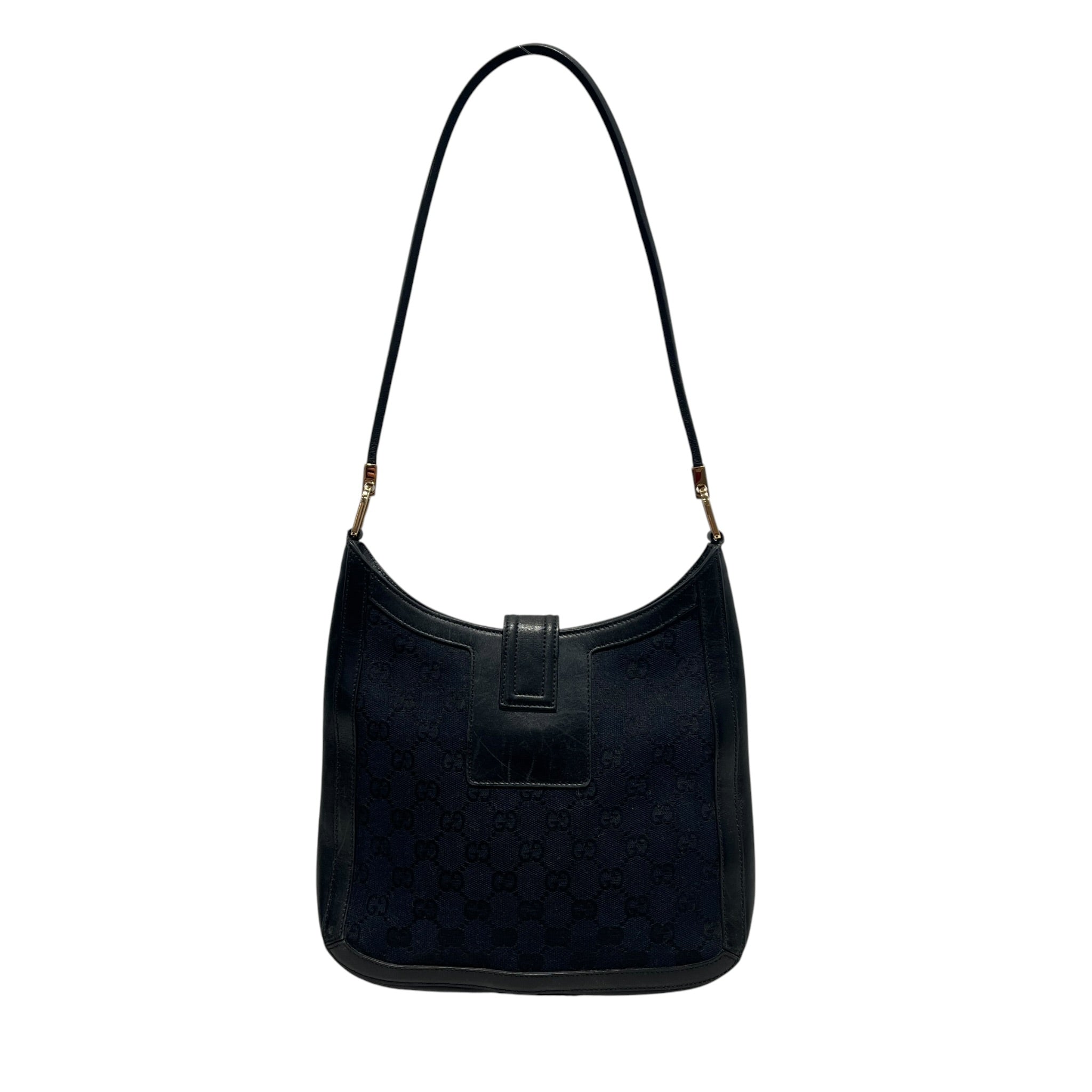 GUCCI/Bag/Monogram/Leather/BLK/VINTAGE BIG GOLD G view 2