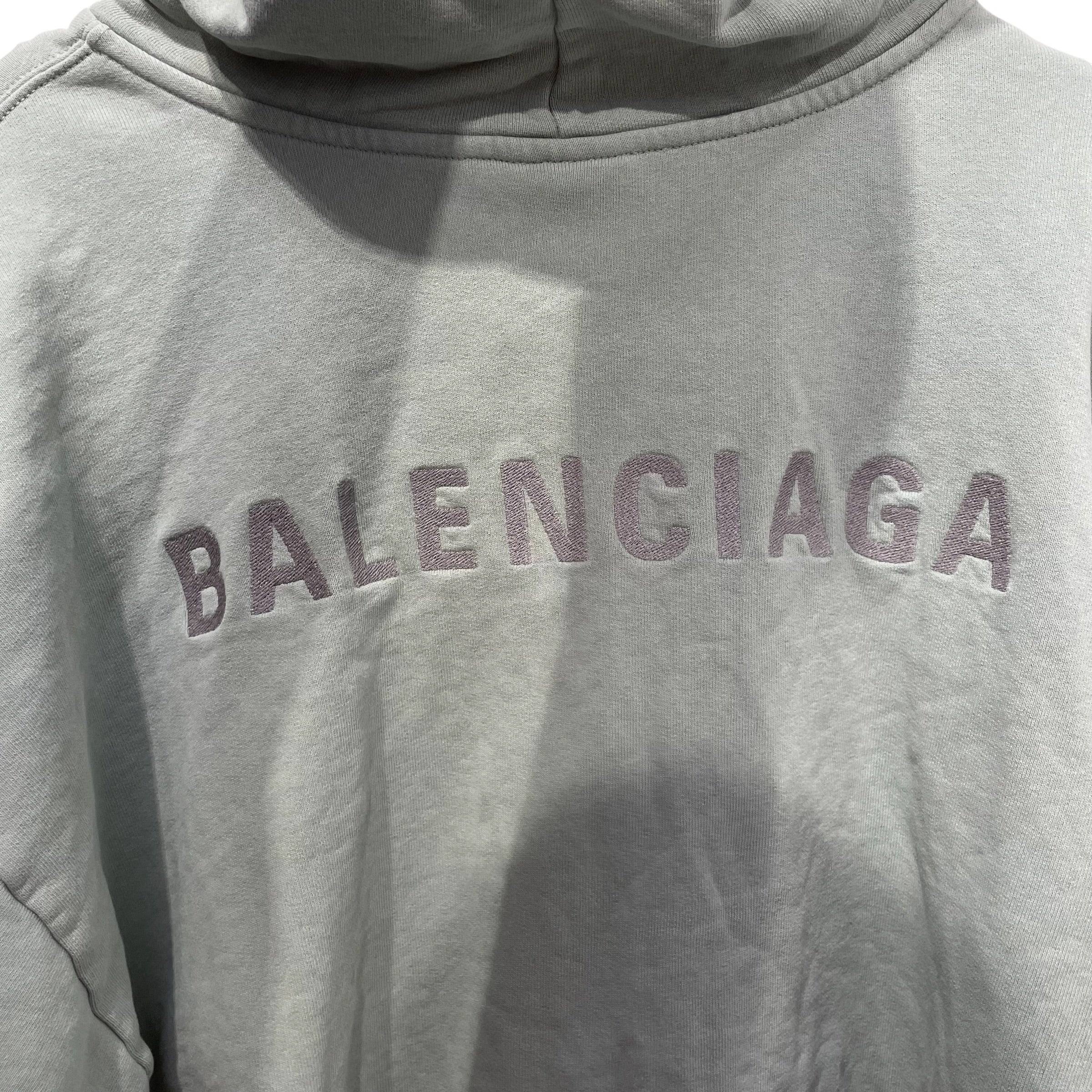 BALENCIAGA/Hoodie/XS/Graphic/Cotton/GRN/front and back embroidered view 4