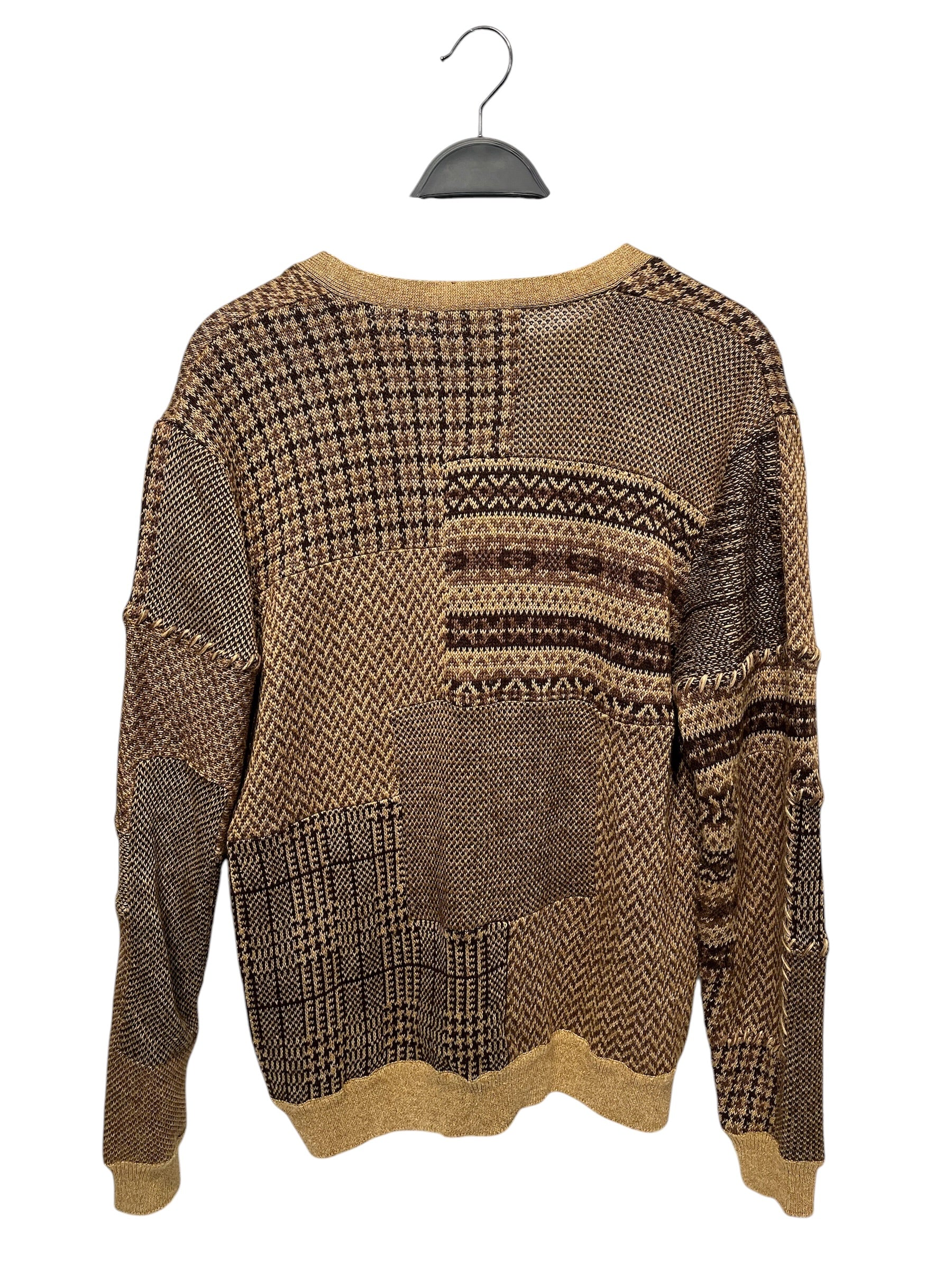 RALPH LAUREN PURPLE LABEL/Cardigan/L/Linen/CML/PATCHWORK KNIT CARDIGAN view 2