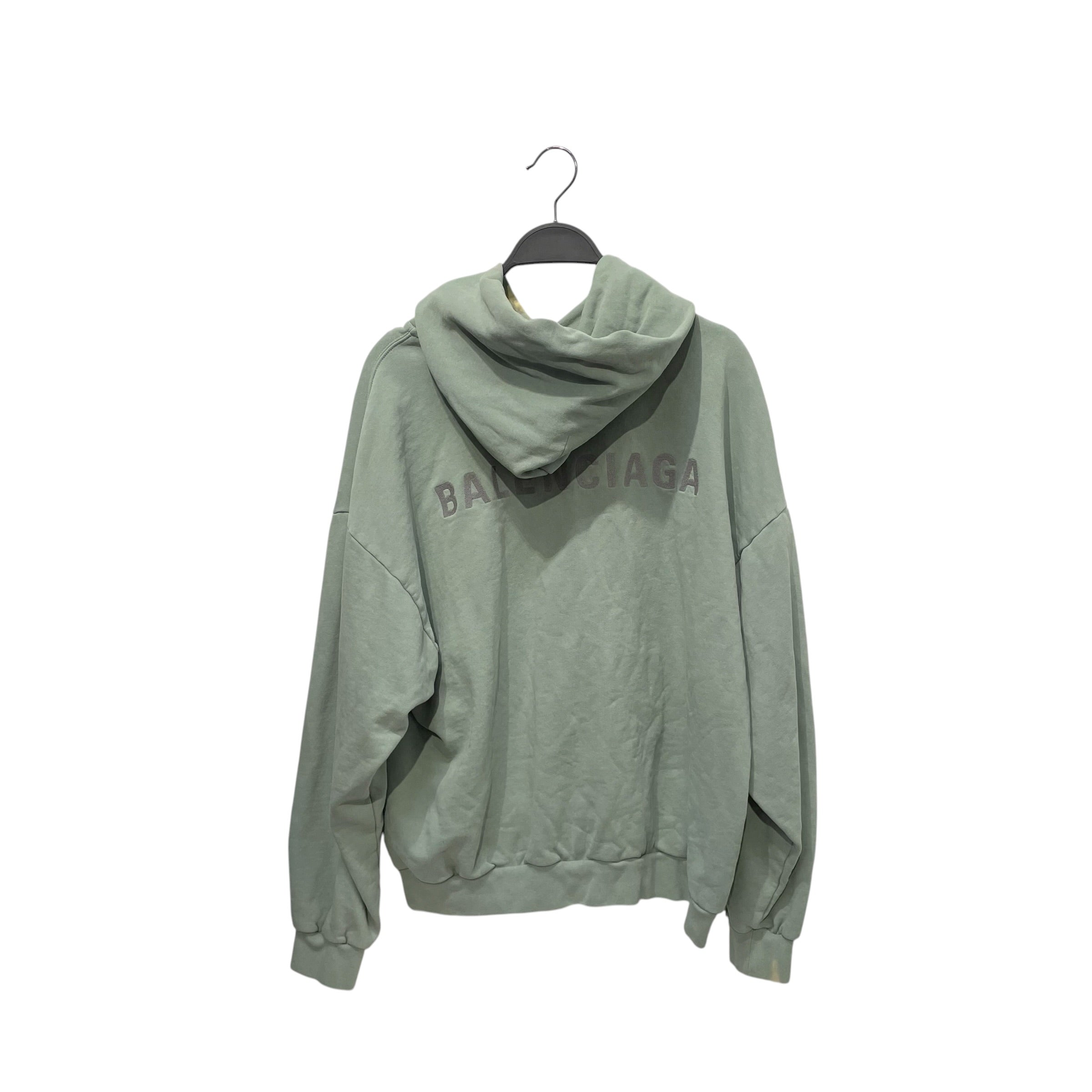 BALENCIAGA/Hoodie/XS/Graphic/Cotton/GRN/front and back embroidered view 2
