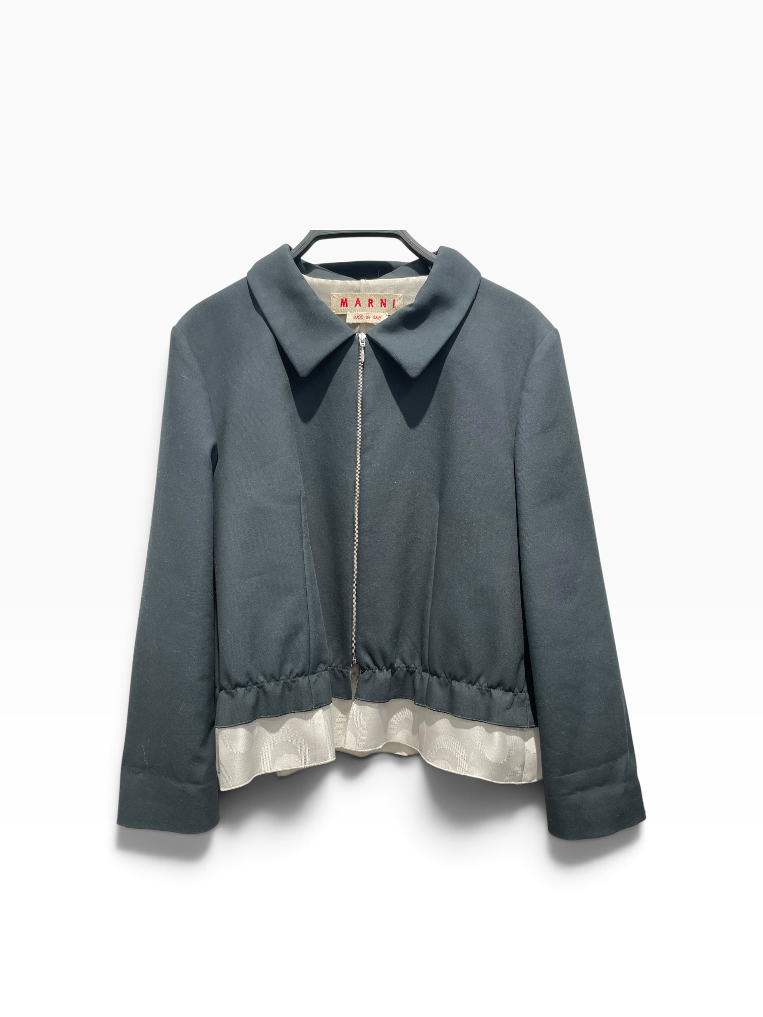 MARNI/Coat/M/Cotton/BLK/Ruffle Zip Up view 1
