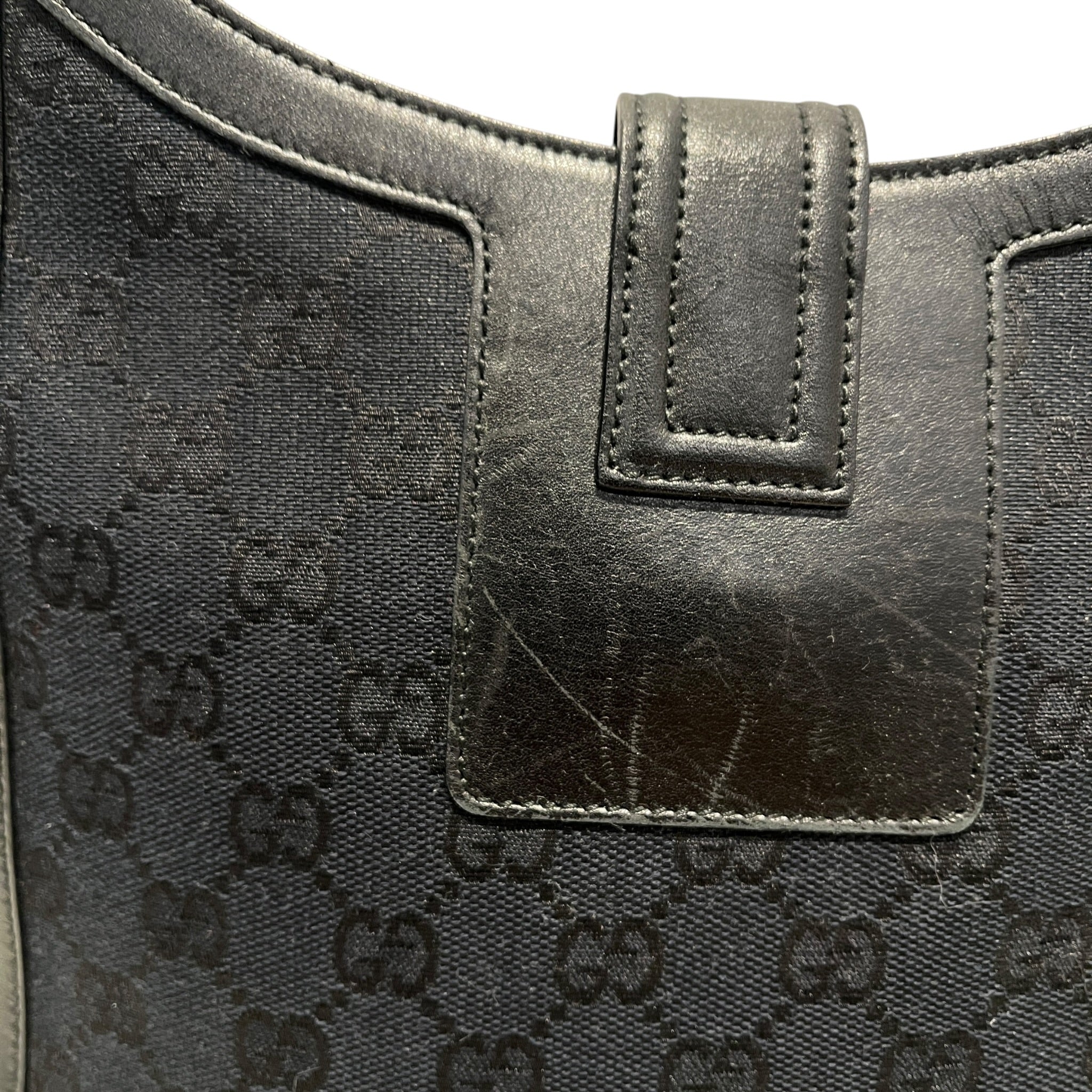 GUCCI/Bag/Monogram/Leather/BLK/VINTAGE BIG GOLD G view 6