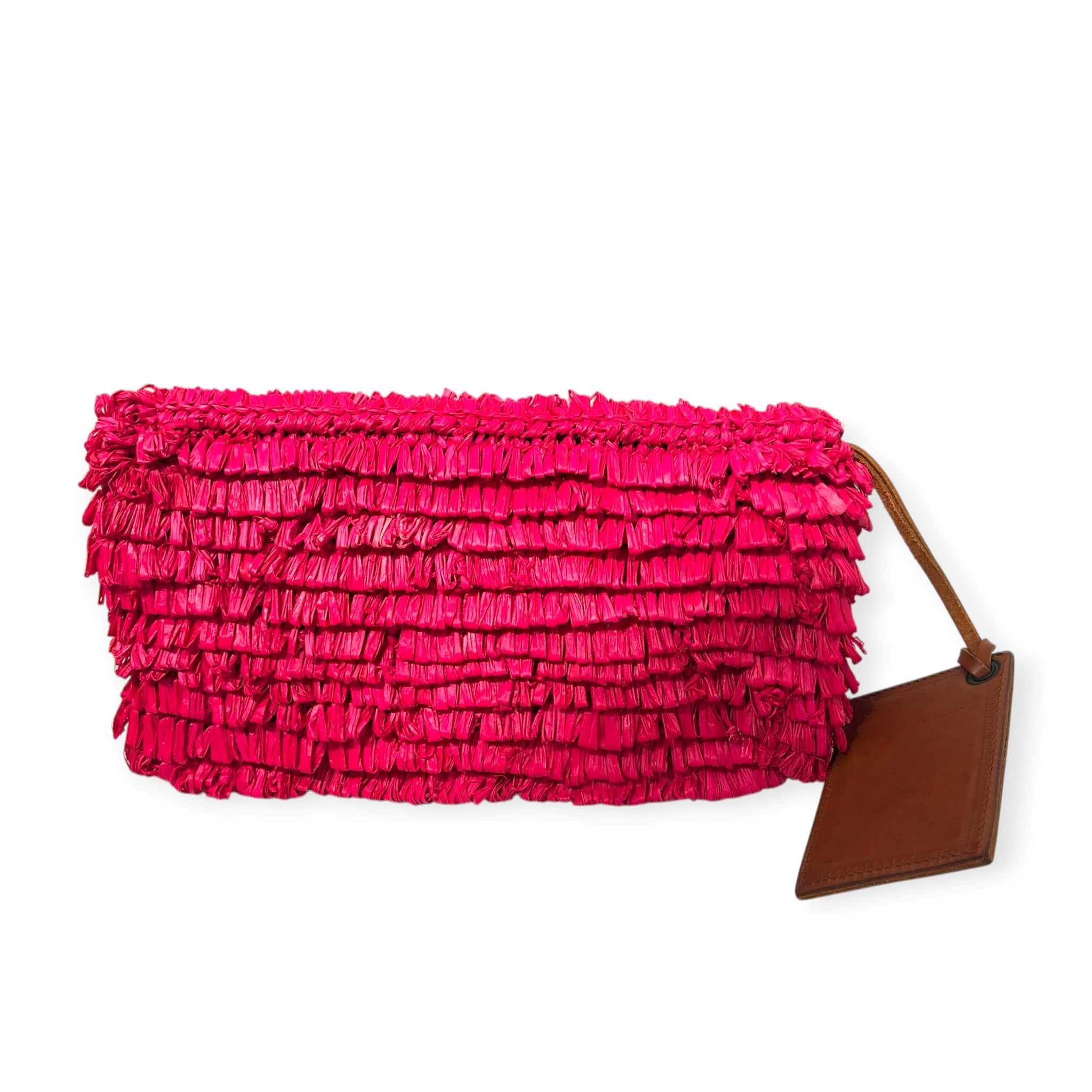 BALENCIAGA/Clutch Bag/PNK/RAFFIA MOTOCROSS ENVELOPE view 5
