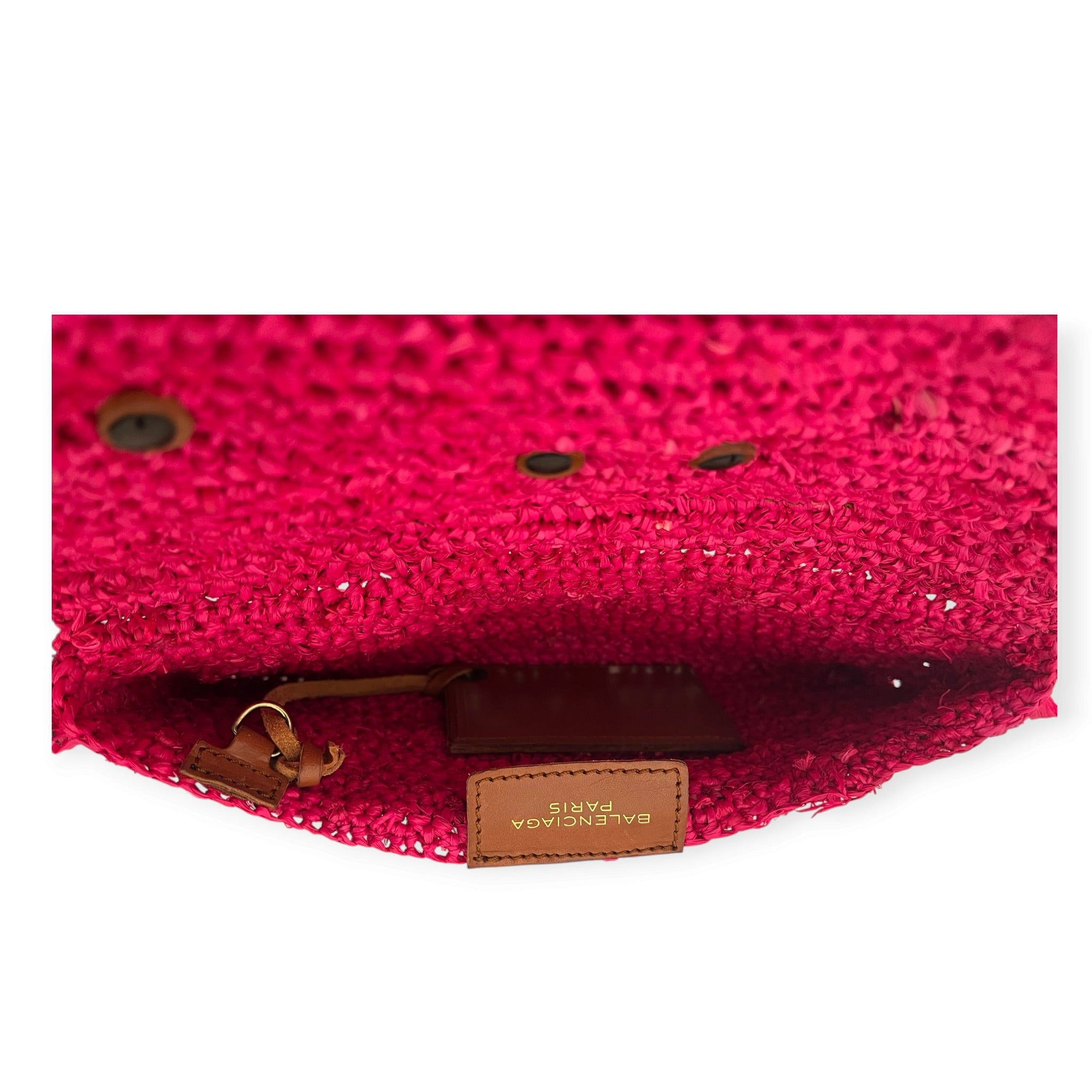 BALENCIAGA/Clutch Bag/PNK/RAFFIA MOTOCROSS ENVELOPE view 3
