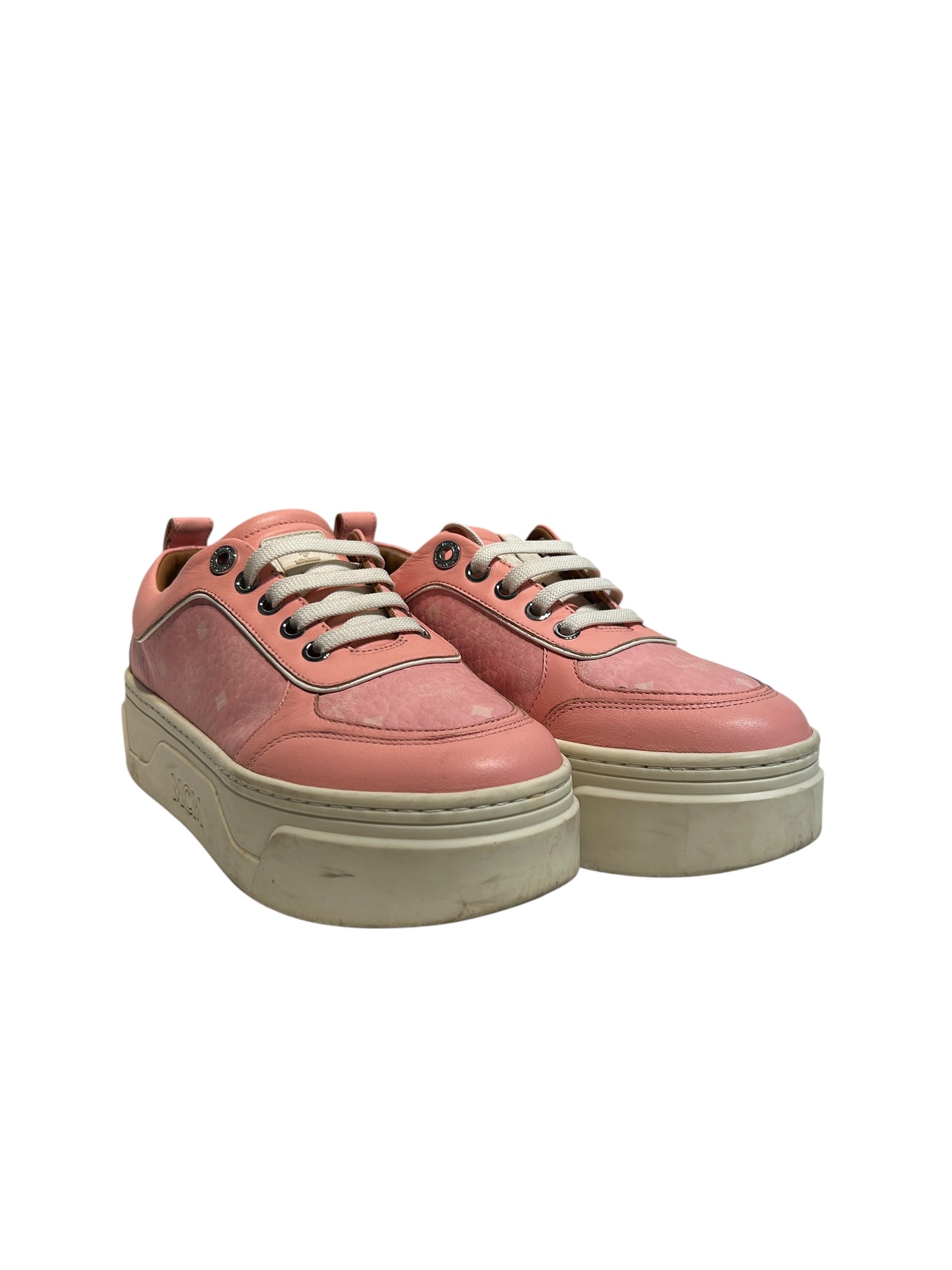 MCM/Low-Sneakers/US 6/Monogram/Leather/PNK/Platform Sneakers view 1
