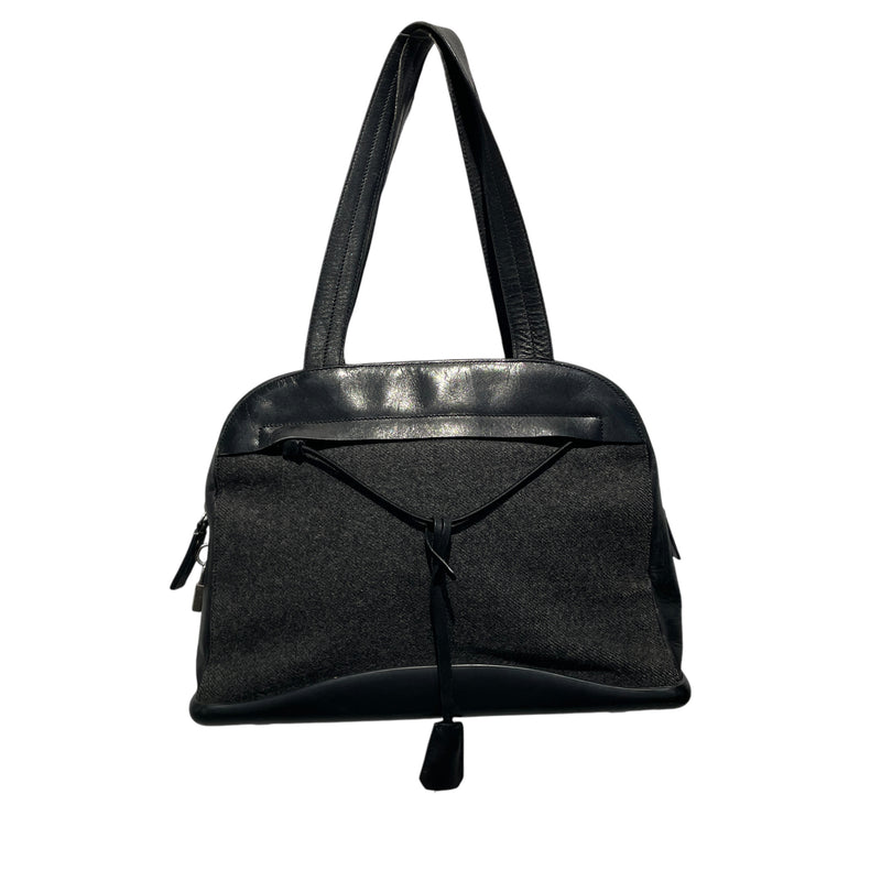 PRADA/Hand Bag/Leather/BLK/WOOL HANDBAG