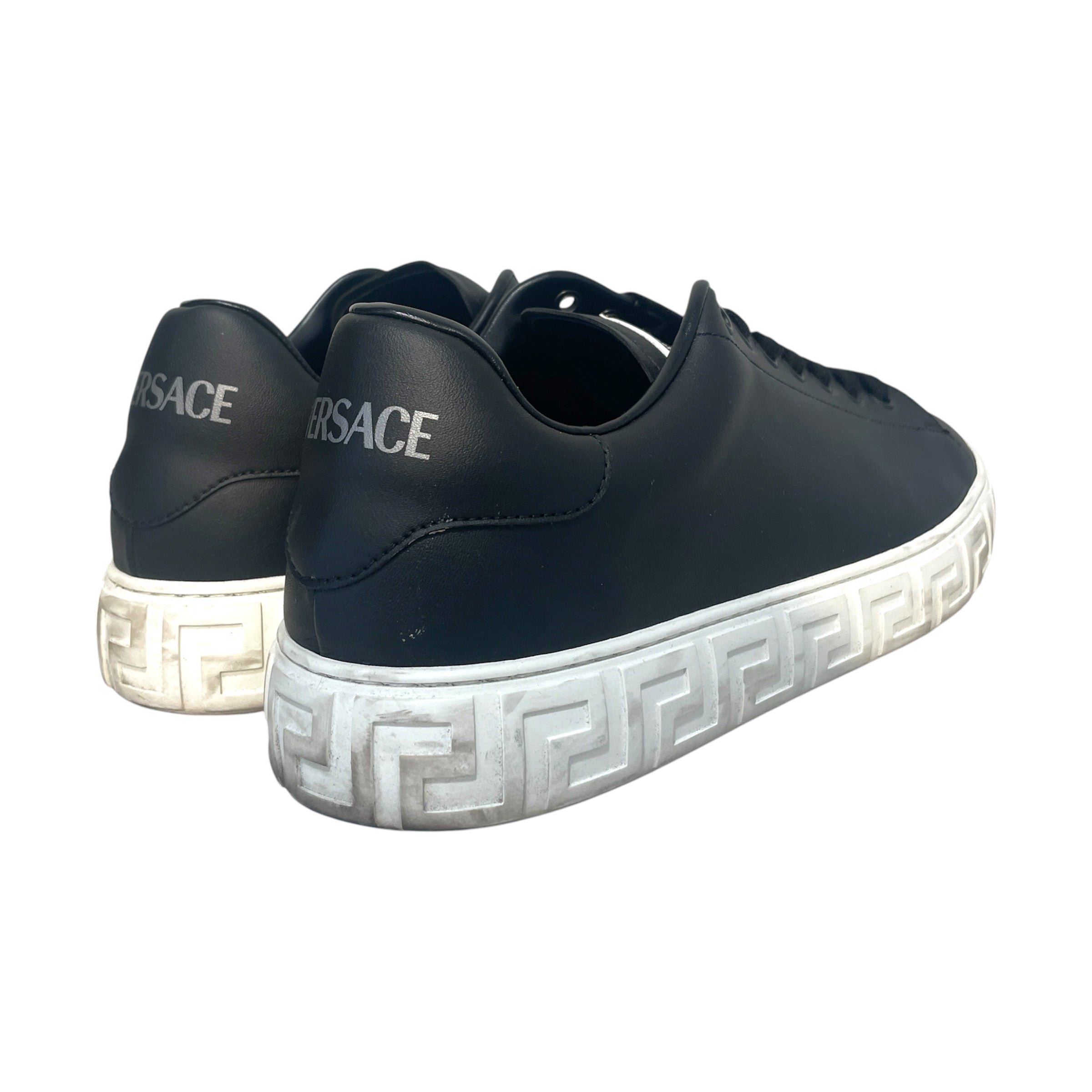 VERSACE/Low-Sneakers/EU 41/Leather/BLK/Logo Sole view 2