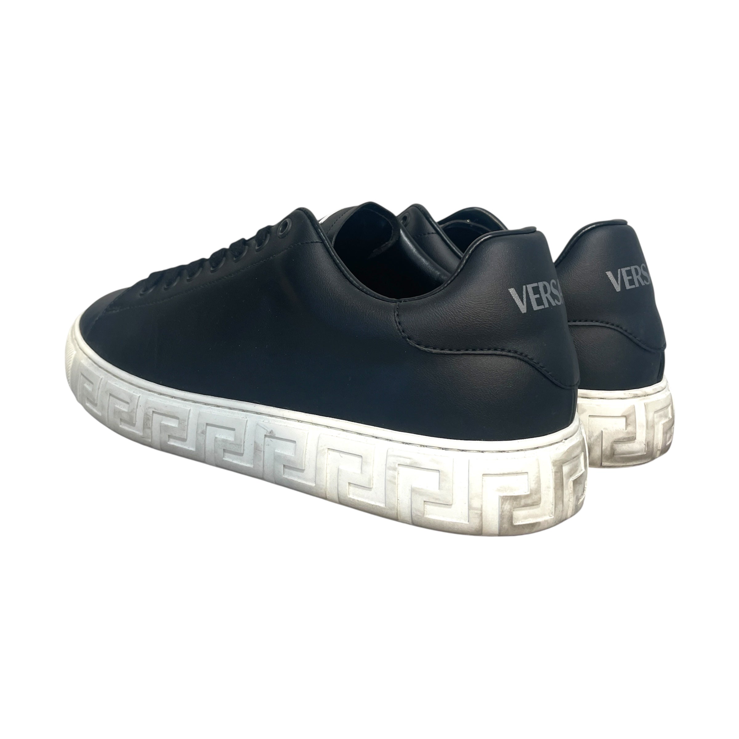VERSACE/Low-Sneakers/EU 41/Leather/BLK/Logo Sole view 3