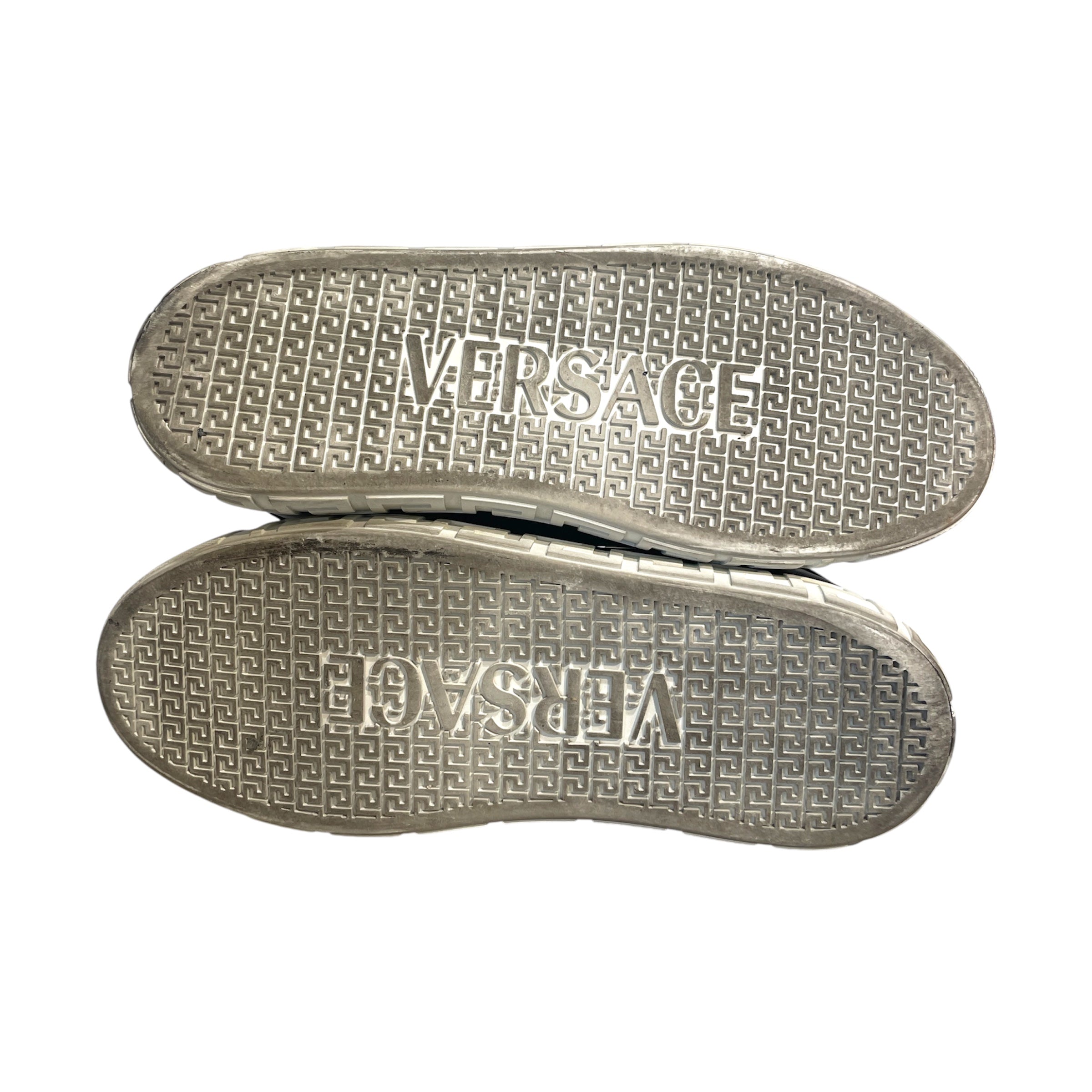 VERSACE/Low-Sneakers/EU 41/Leather/BLK/Logo Sole view 4