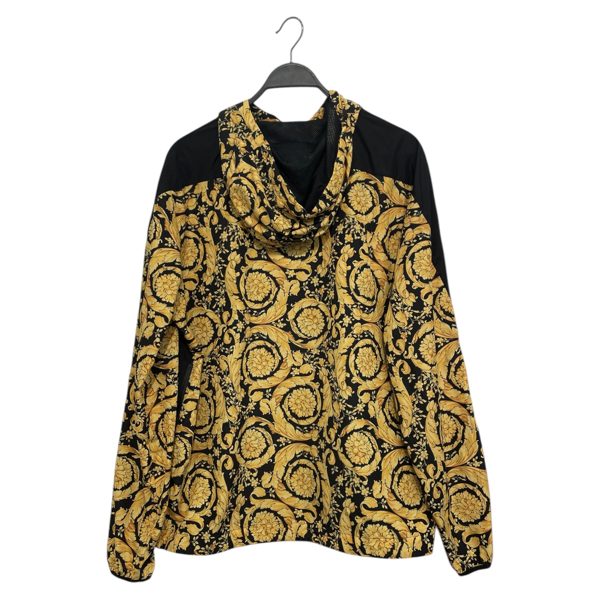 VERSACE/Windbreaker/XL/Polyester/BLK/All Over Print/ylw pattern/ qrtr zip/middle p view 2