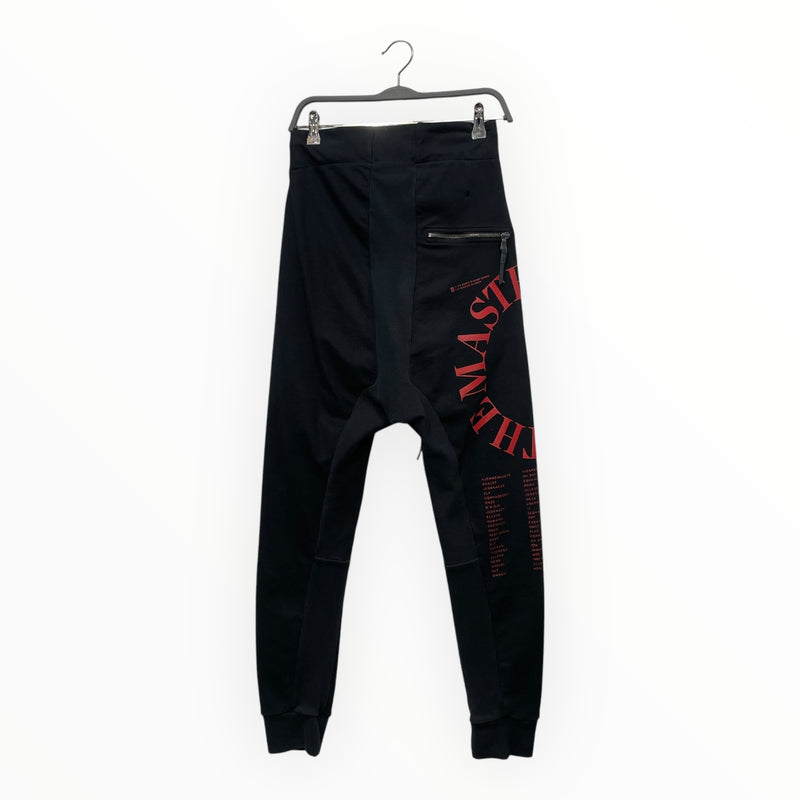 11 By Boris Bidjan Saberi/Pants/S/Cotton/BLK/All Over Print/NUMBER THE MASTER