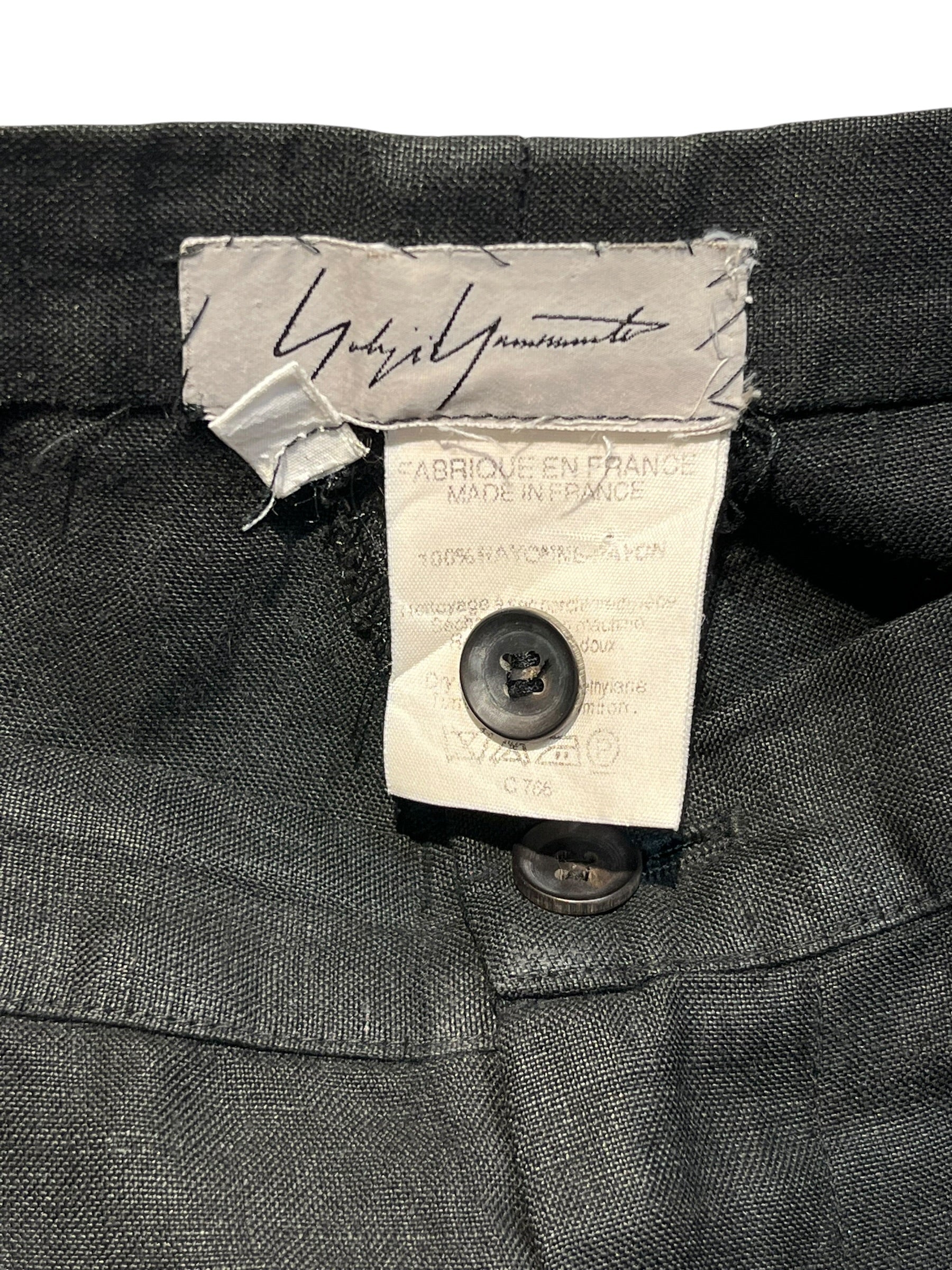 YOHJI YAMAMOTO/Bottoms/S/Linen/BLK/ view 3