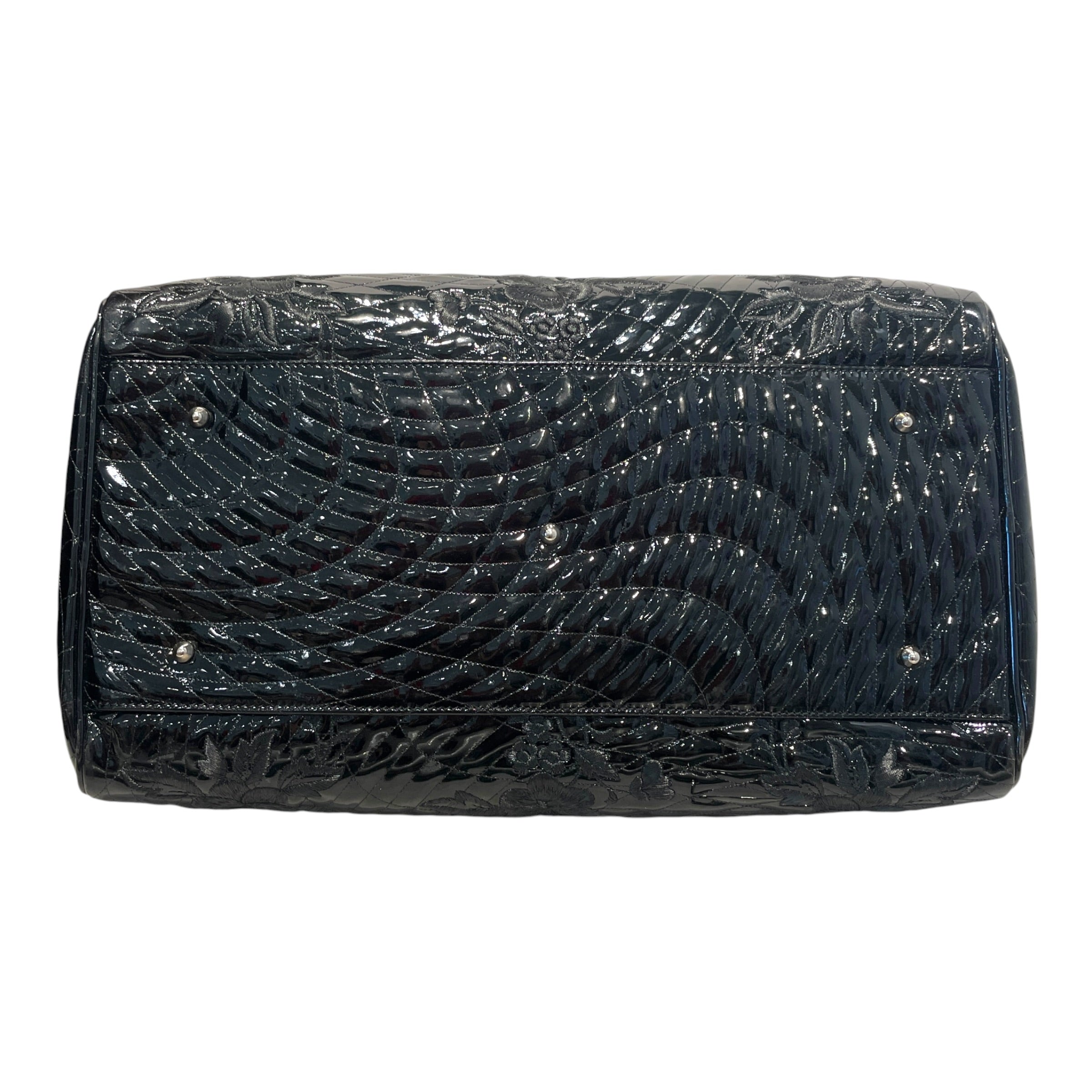 Orlandi Valentino/Luggage/Leather/BLK/Floral Lace Patent Duffel Bag view 5