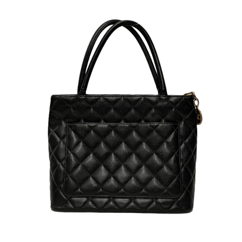 CHANEL/Hand Bag/Leather/BLK/Caviar Medallion Tote