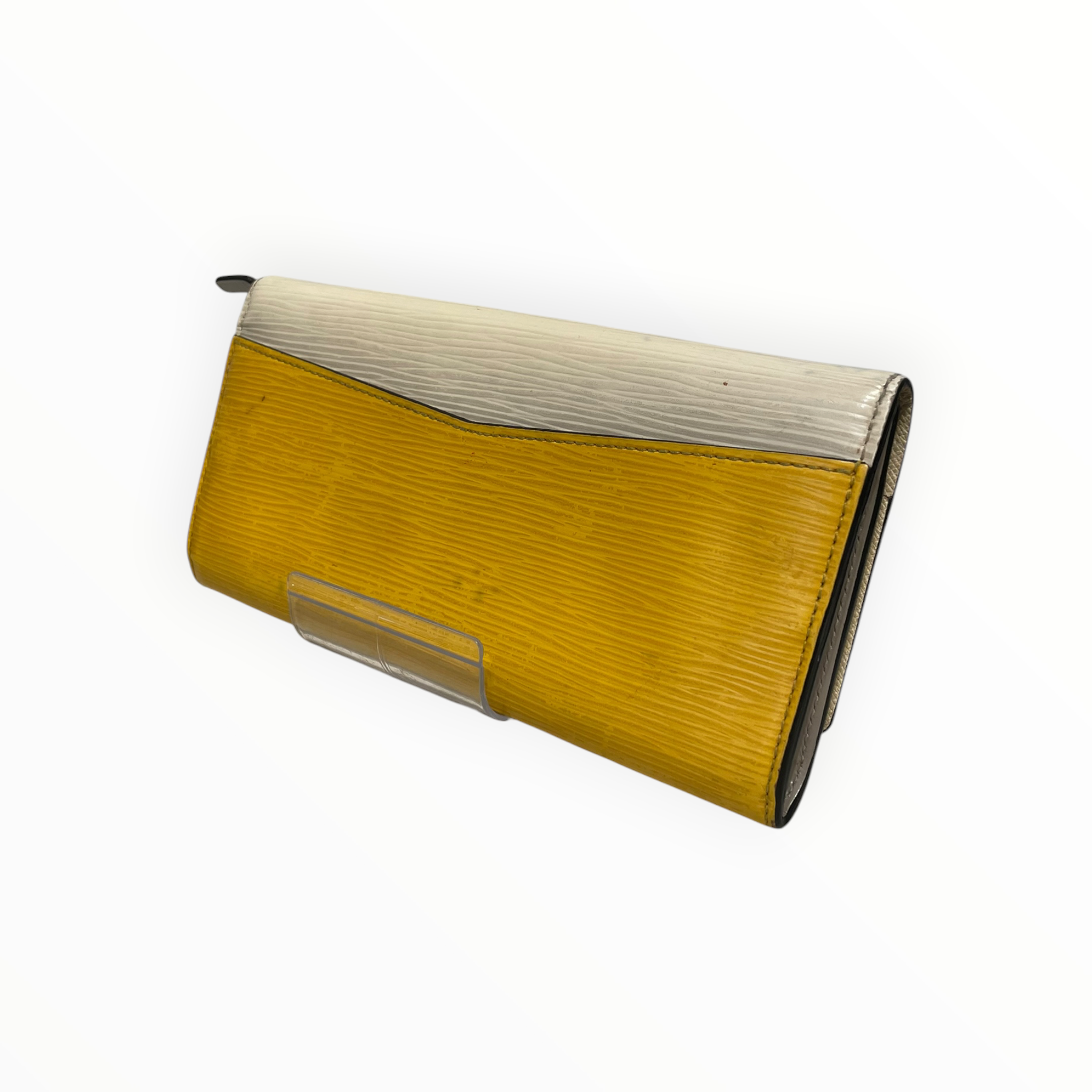 LOUIS VUITTON/Long Wallet/Leather/WHT/L's/white and yellow epi leather view 2