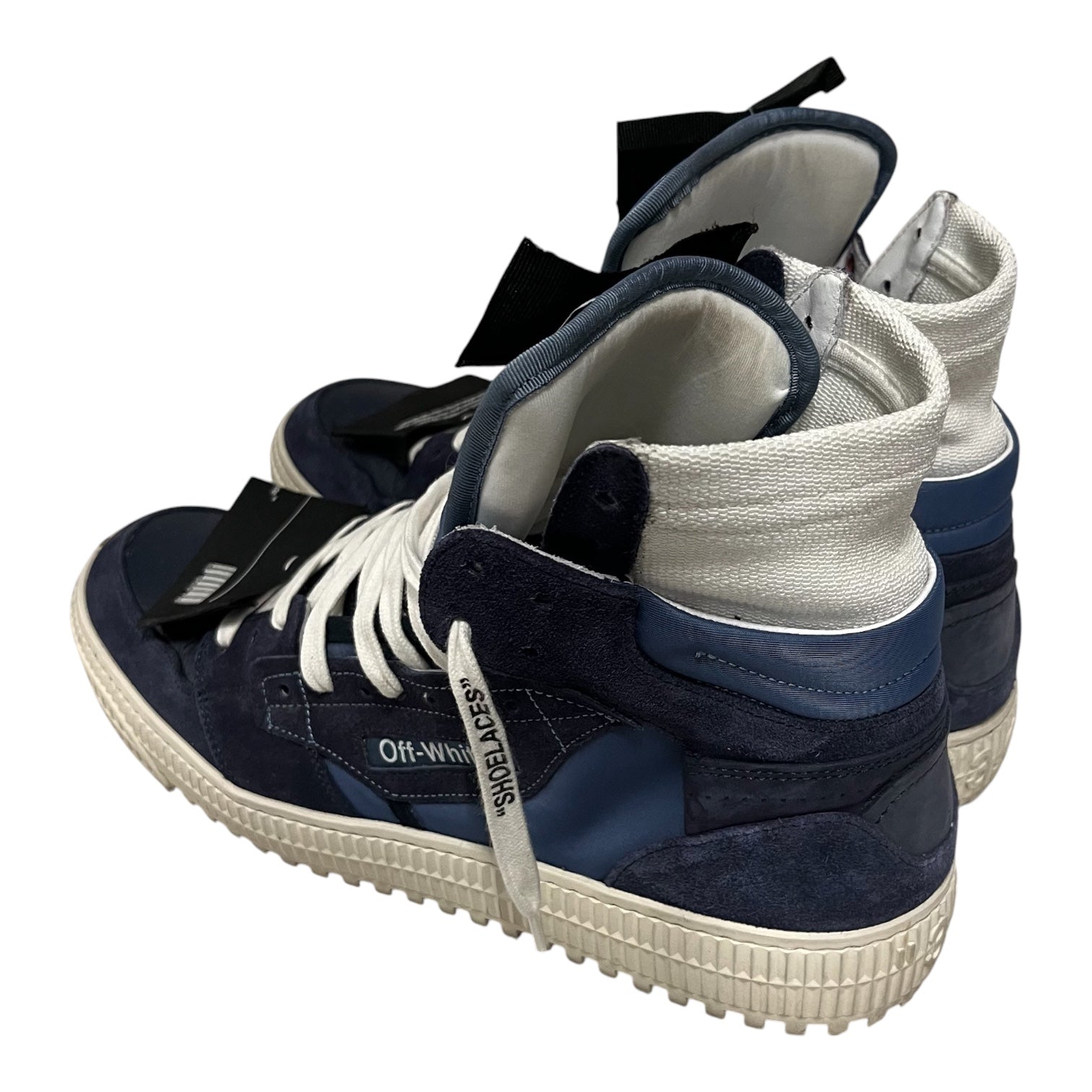 OFF-WHITE/Hi-Sneakers/EU 43/Leather/NVY/off white navy hi top shoes view 2