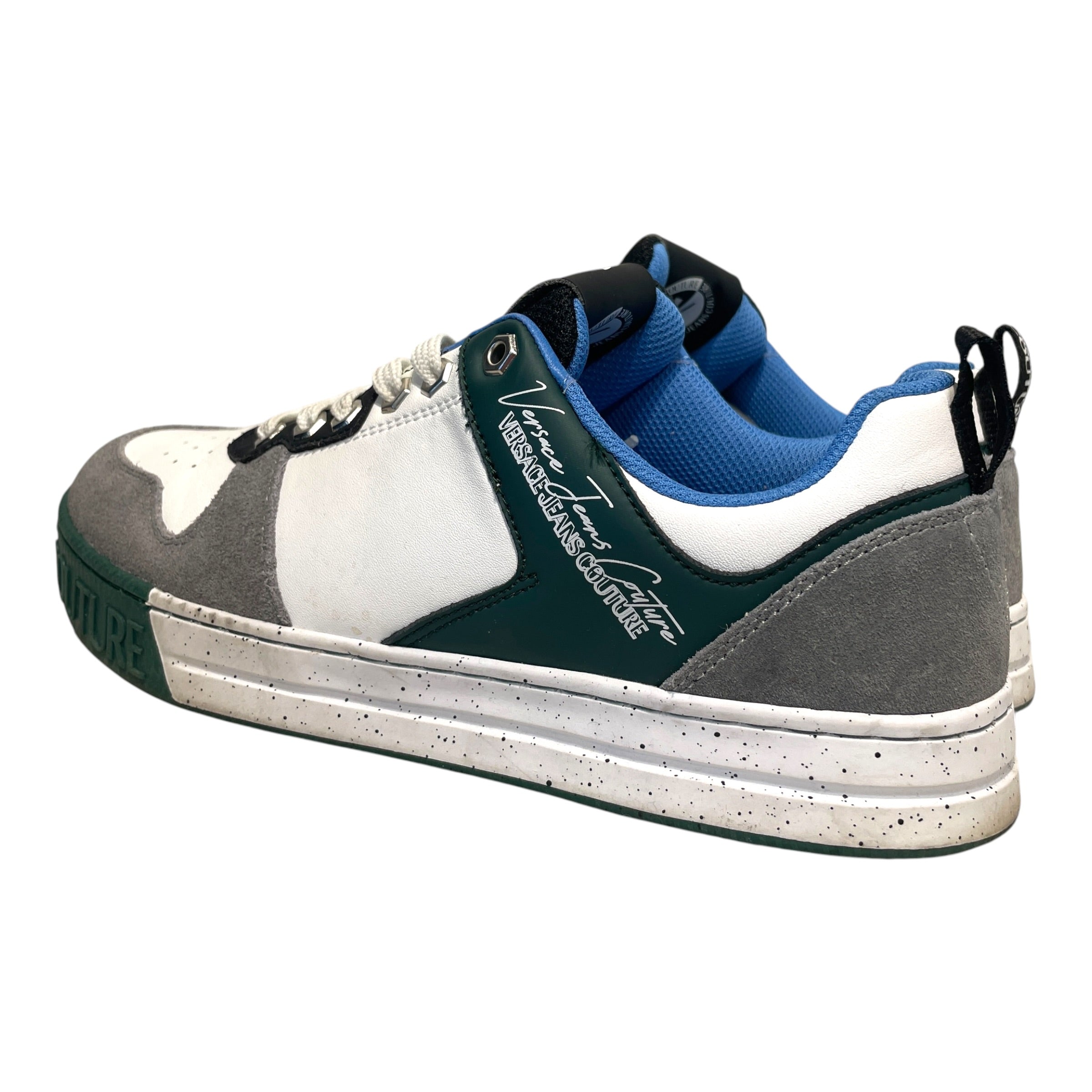 VERSACE JEANS COUTURE/Low-Sneakers/US 9/Leather/GRN/Colorblock Script Low-Top view 3