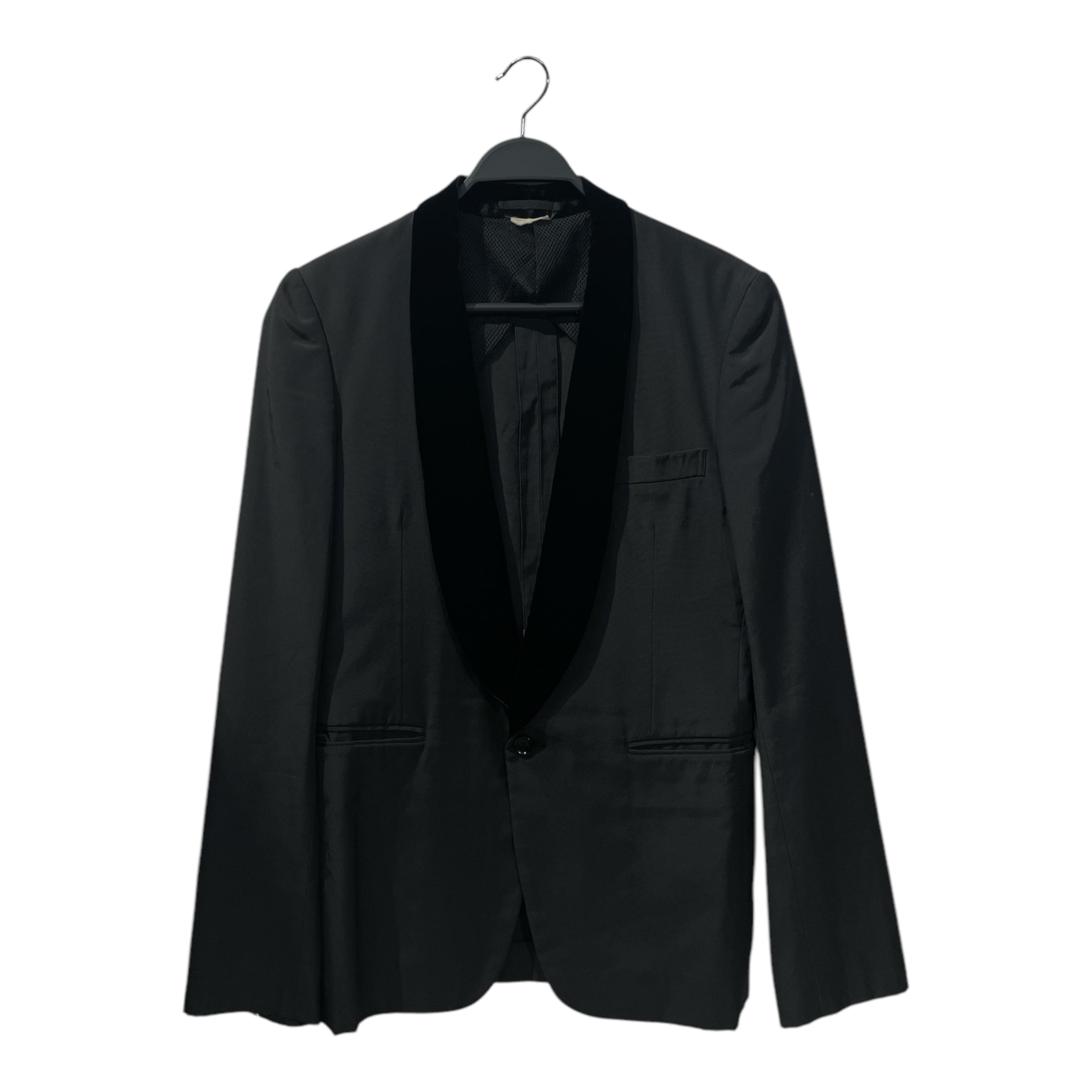 COMME des GARCONS HOMME PLUS/Tailored Jkt/S/Acrylic/BLK/velour collar view 1