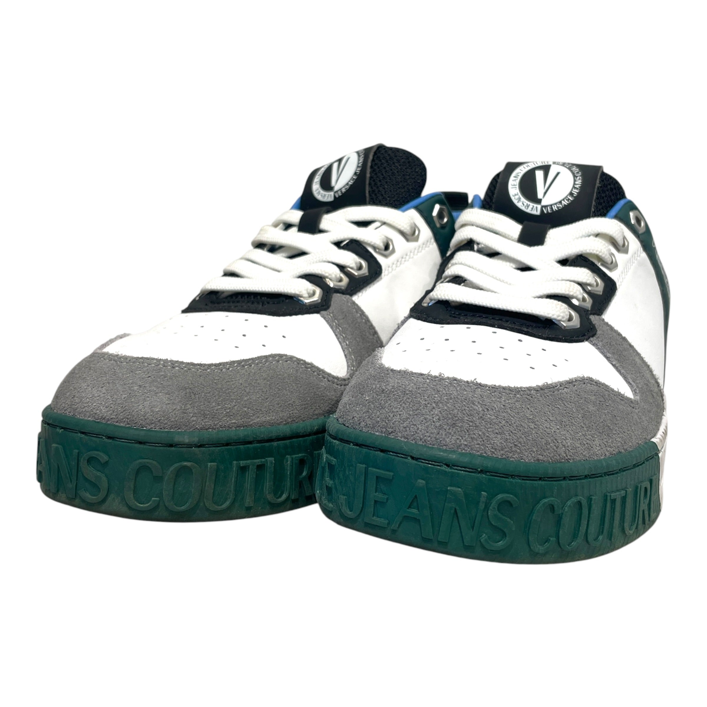 VERSACE JEANS COUTURE/Low-Sneakers/US 9/Leather/GRN/Colorblock Script Low-Top view 4