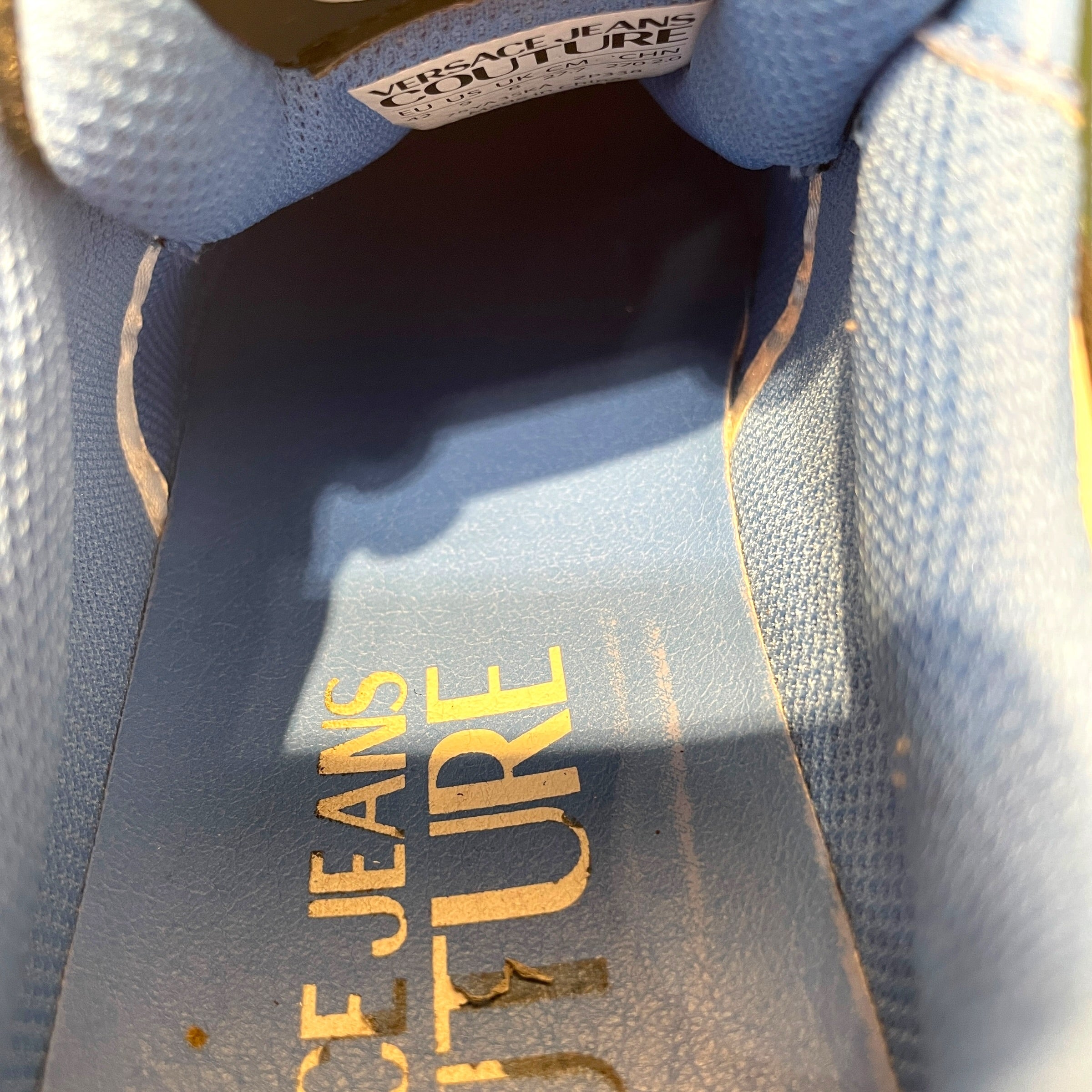 VERSACE JEANS COUTURE/Low-Sneakers/US 9/Leather/GRN/Colorblock Script Low-Top view 5