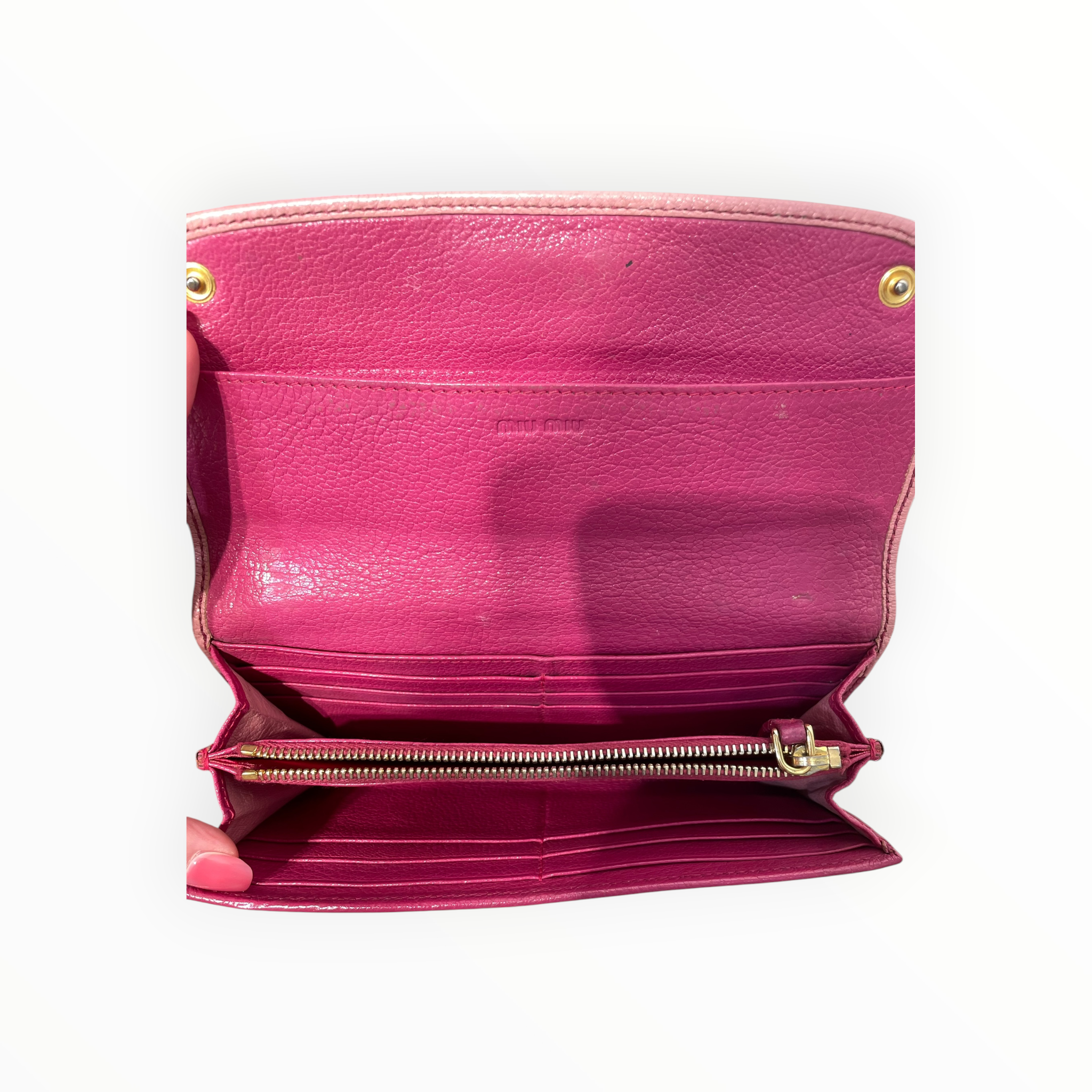 MIU MIU/Long Wallet/Leather/PNK/L's/two tone pink view 4