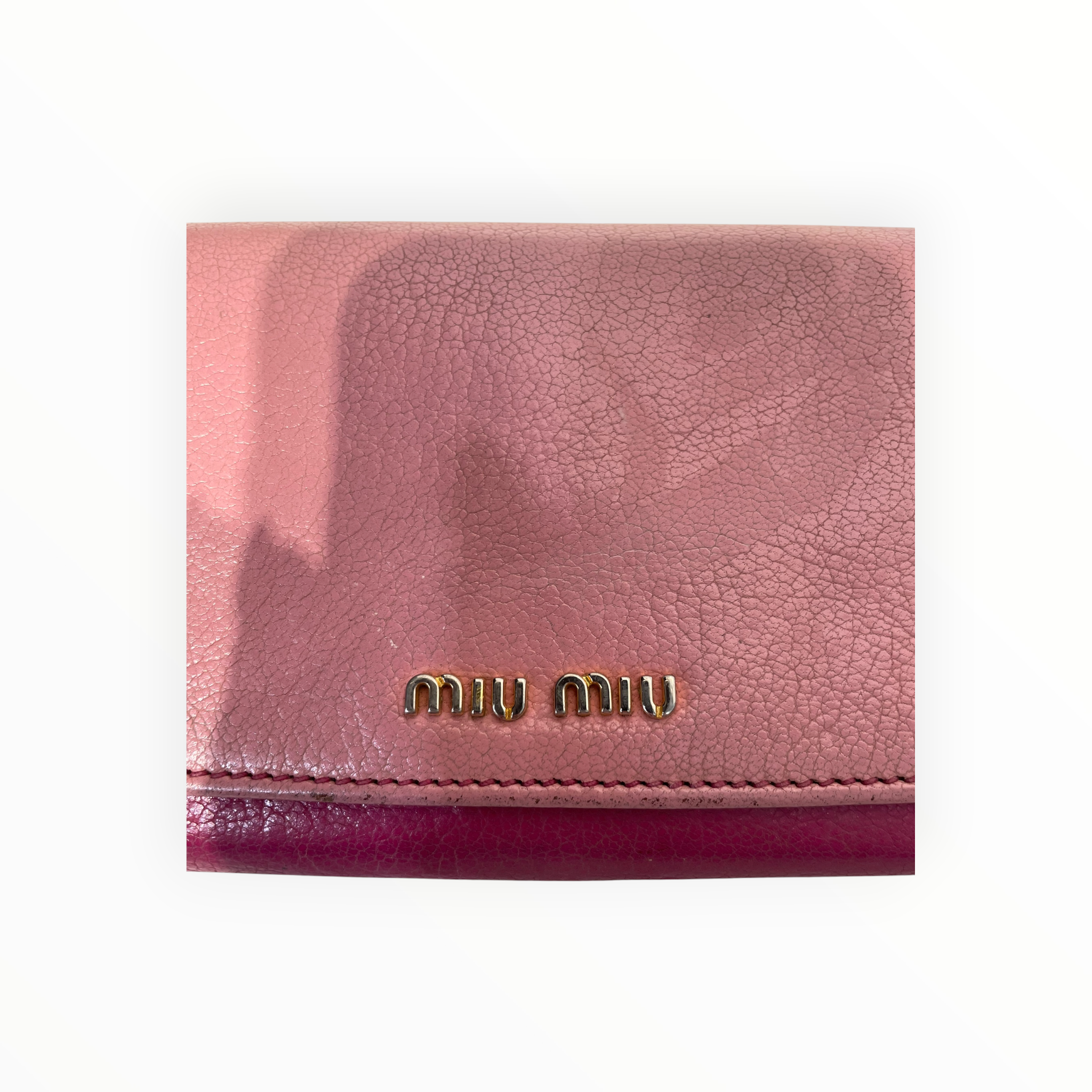 MIU MIU/Long Wallet/Leather/PNK/L's/two tone pink view 5