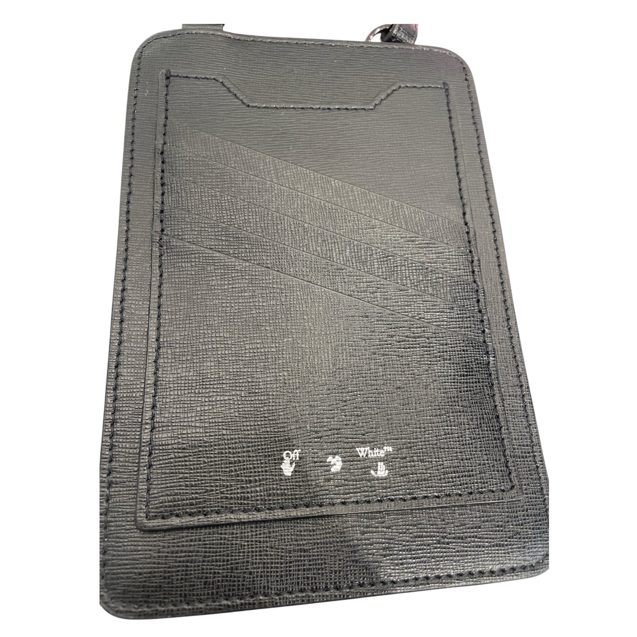OFF-WHITE/Cross Body Bag/Leather/BLK/off white binder phone wallet view 3