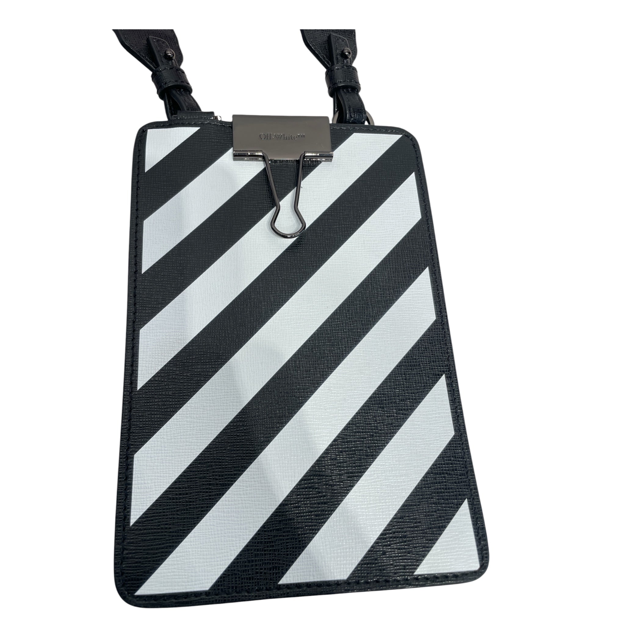 OFF-WHITE/Cross Body Bag/Leather/BLK/off white binder phone wallet view 4