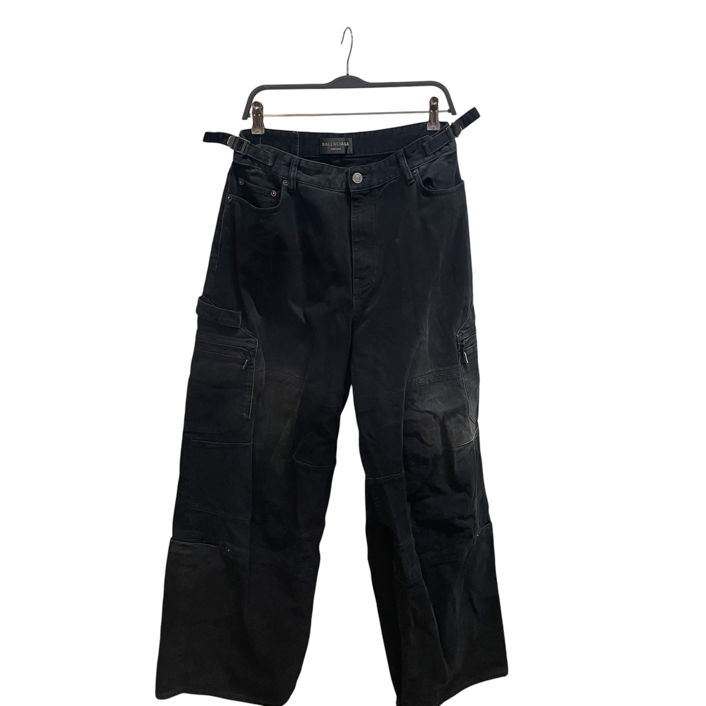 BALENCIAGA/Cargo Pants/charcoal wash view 1