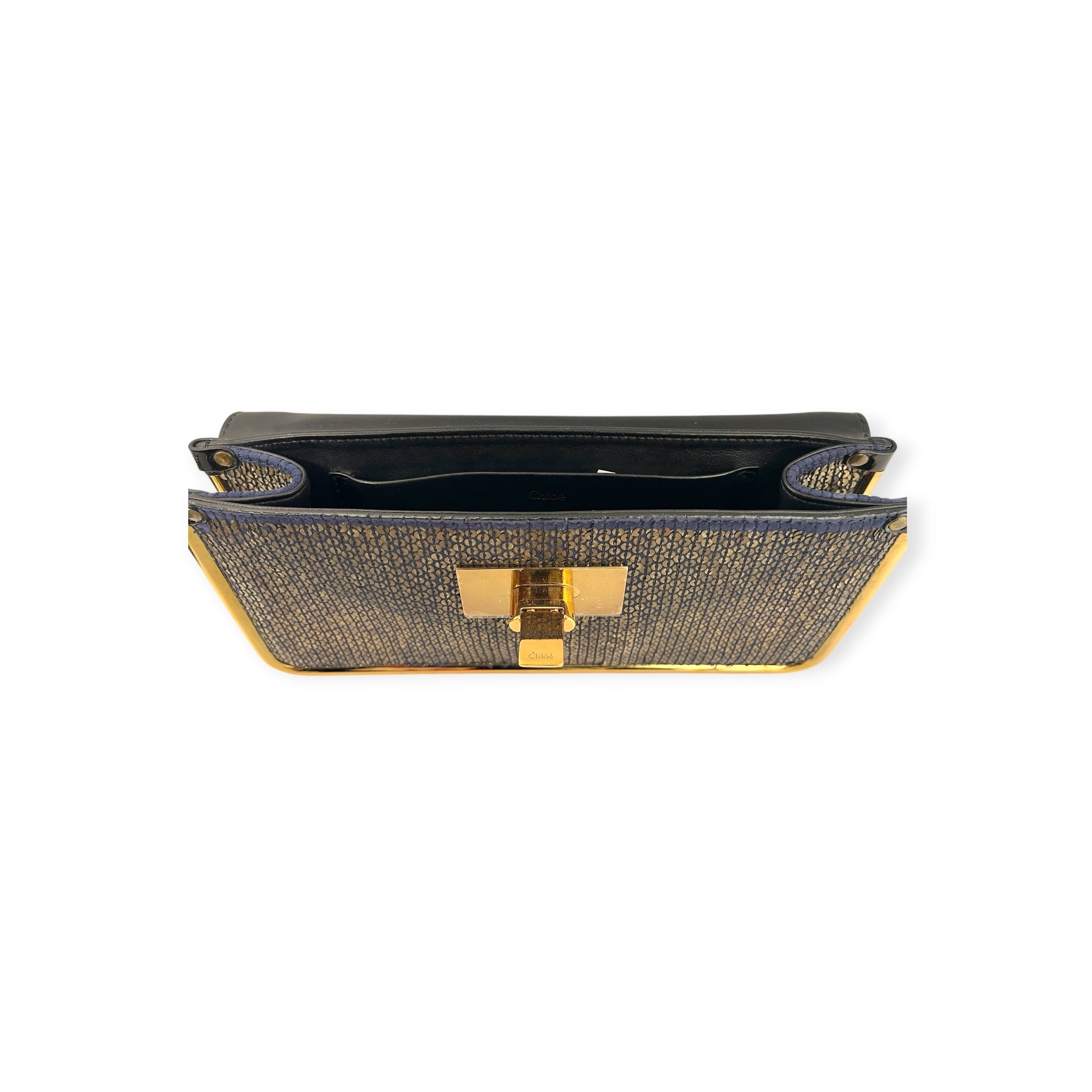 Chloe/Clutch Bag/Leather/BLK/BLK&GOLD W/ SEQUINS view 4