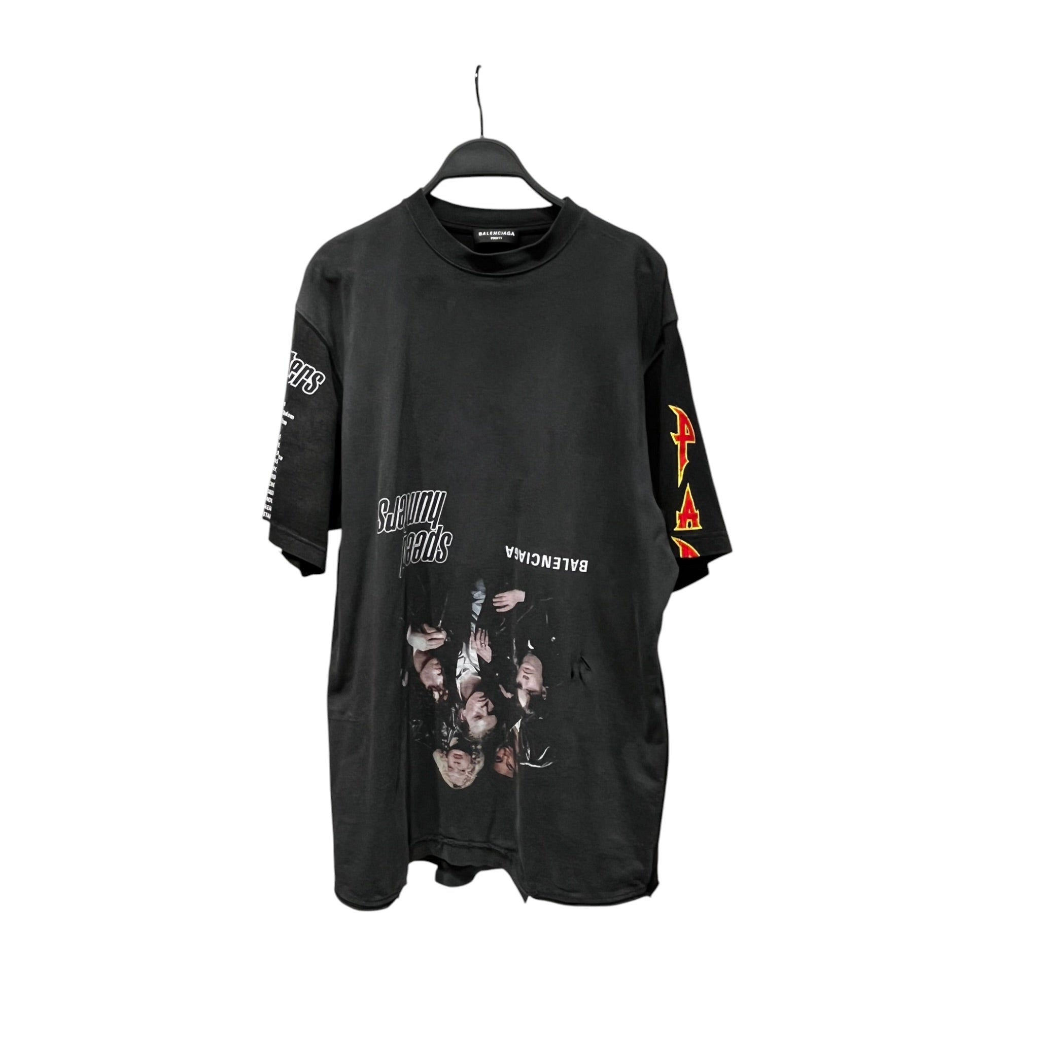 BALENCIAGA/T-Shirt/L/Cotton/BLK/Graphic/Upside Down Speed Hunters view 1