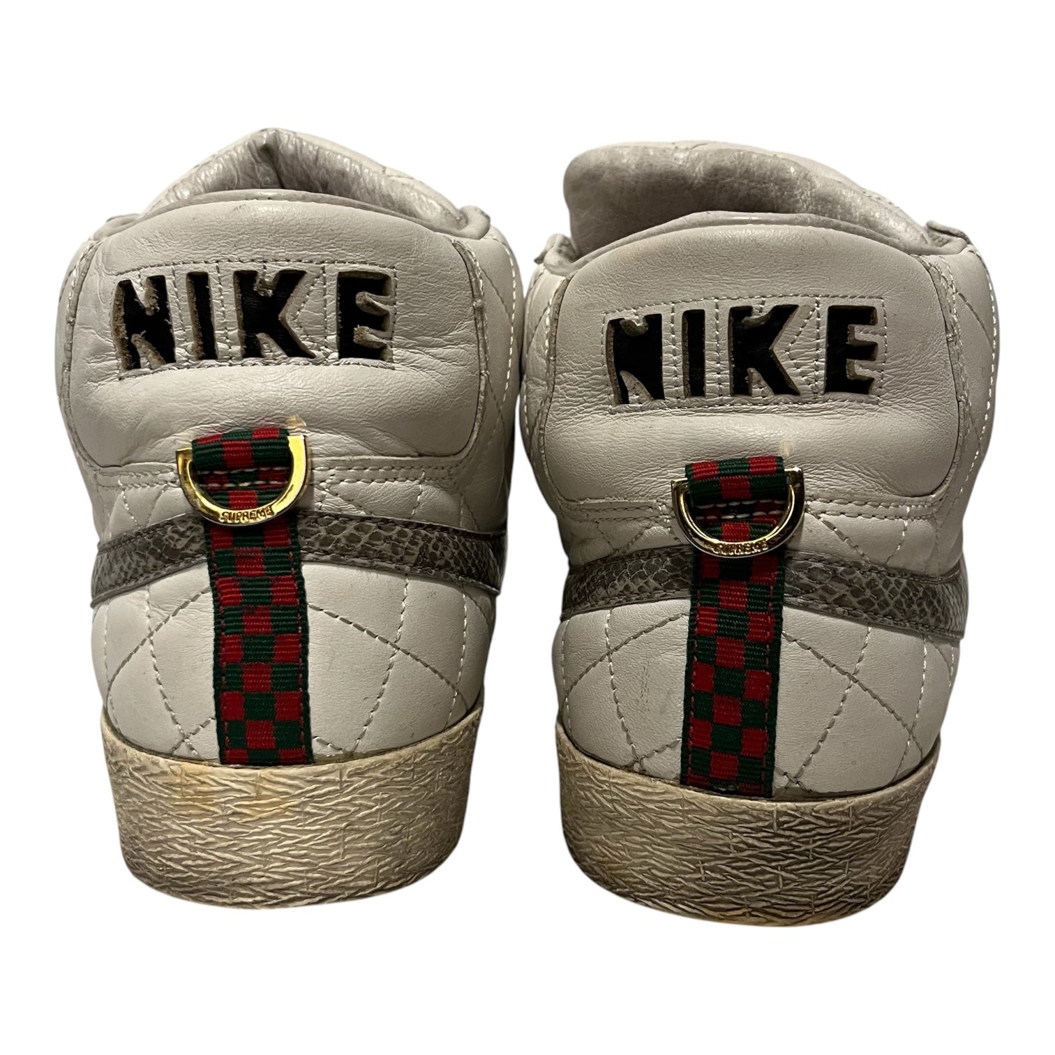 NIKE/Supreme/Low-Sneakers/US 10.5/Leather/WHT/quilted view 3