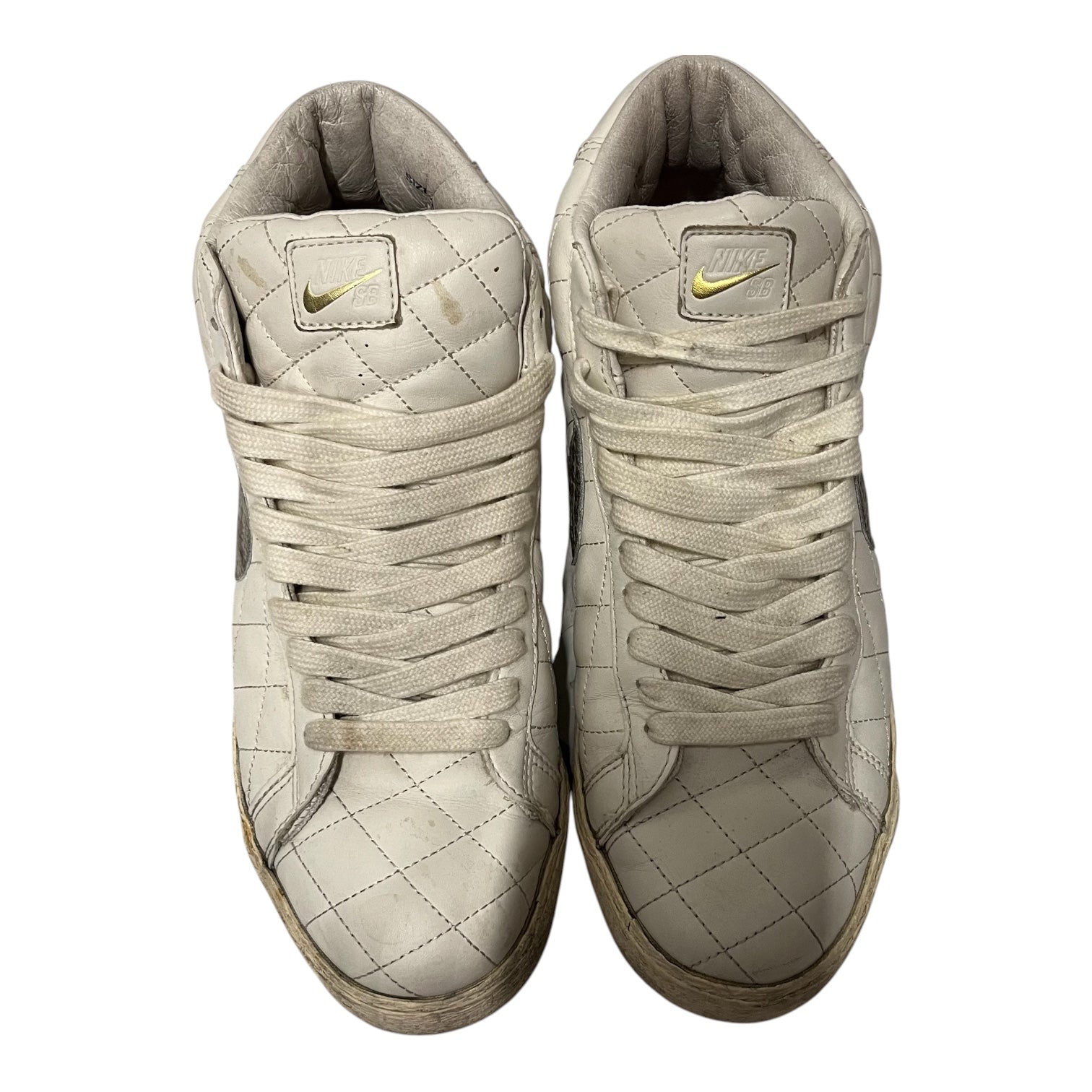 NIKE/Supreme/Low-Sneakers/US 10.5/Leather/WHT/quilted view 2