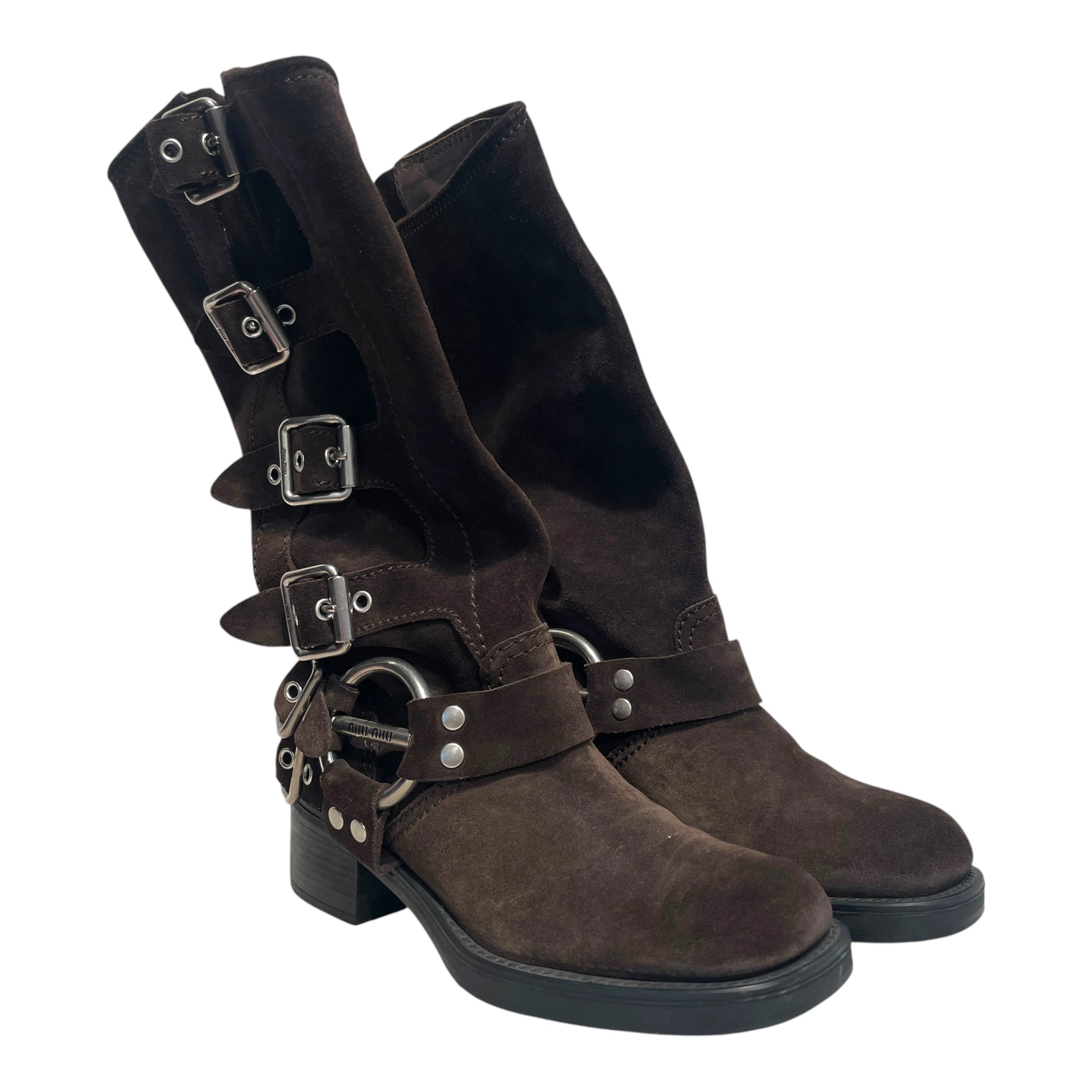 MIU MIU/Biker Boots/EU 36.5/Suede/BRW/Moto Boots view 1