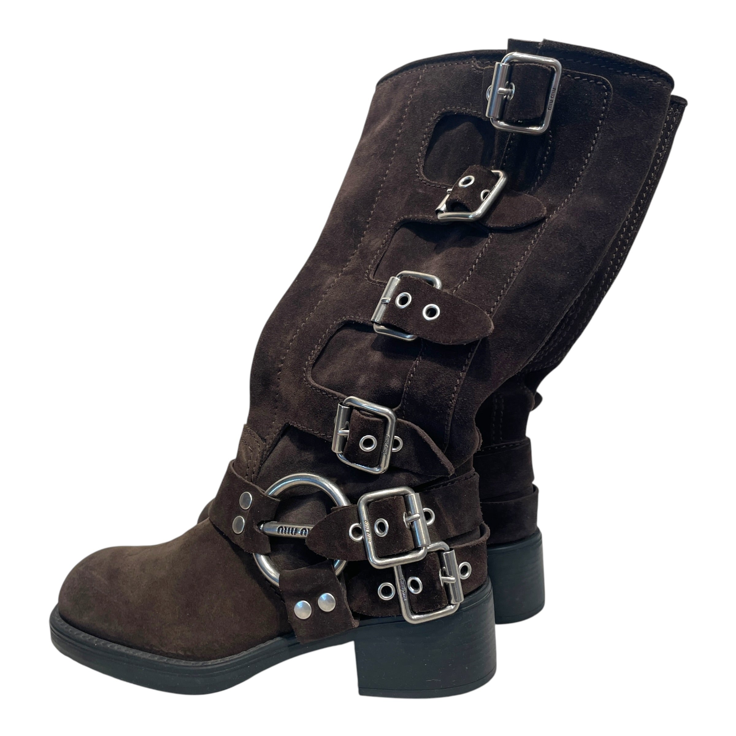 MIU MIU/Biker Boots/EU 36.5/Suede/BRW/Moto Boots view 3
