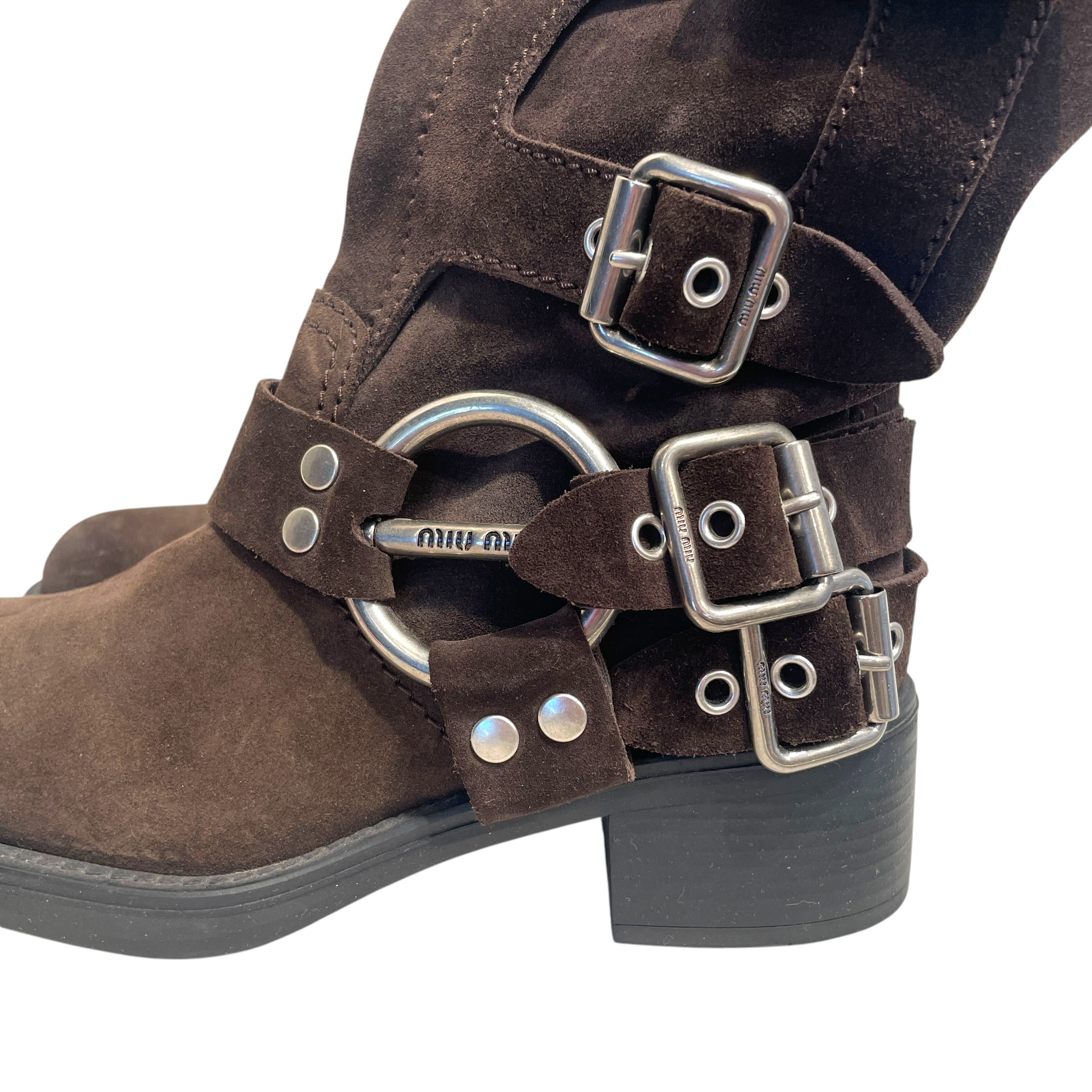 MIU MIU/Biker Boots/EU 36.5/Suede/BRW/Moto Boots view 4