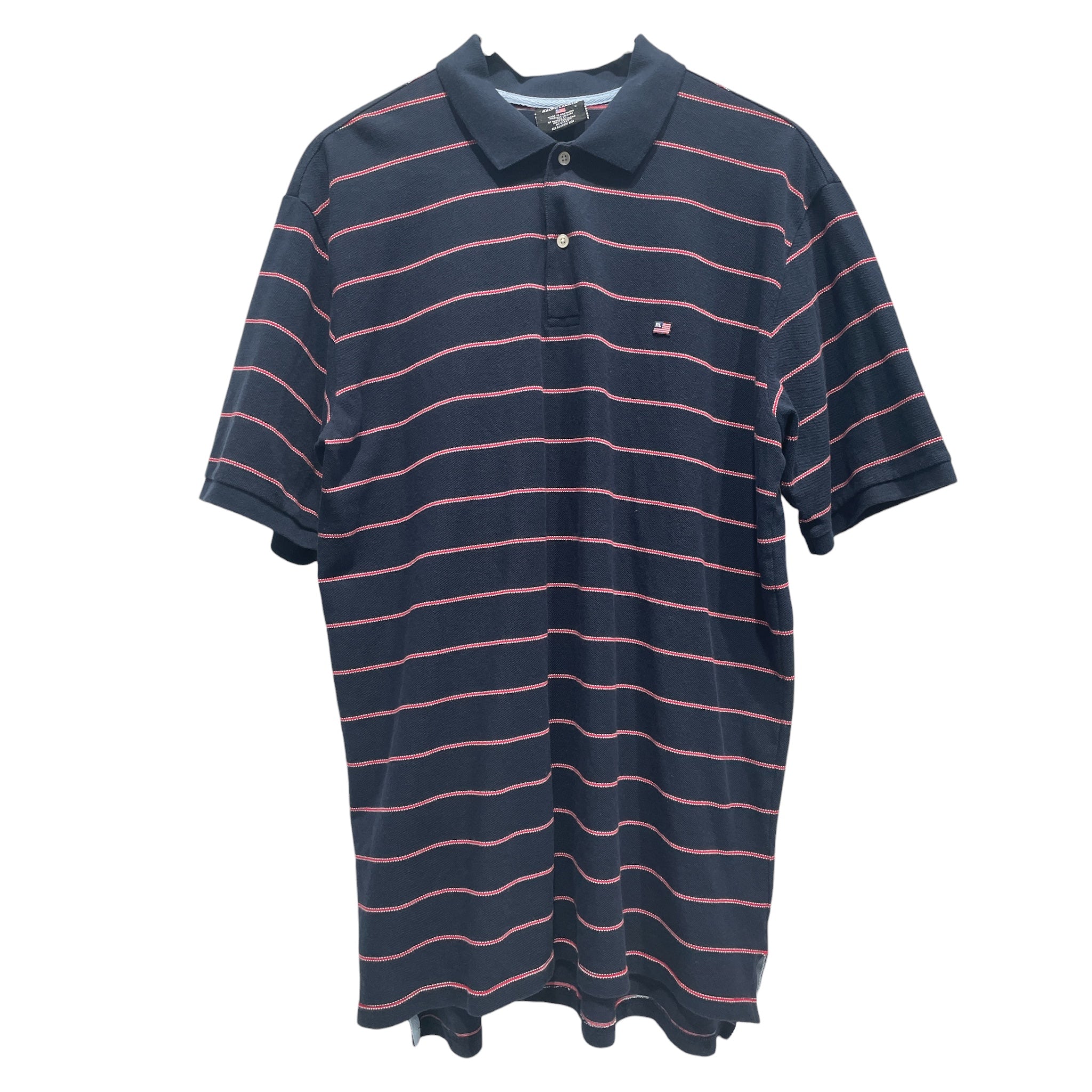 POLO JEANS CO./Polo Shirt/L/Cotton/NVY/Pullover/Stripe/RED LINE WHITE DOTTED LINE view 1