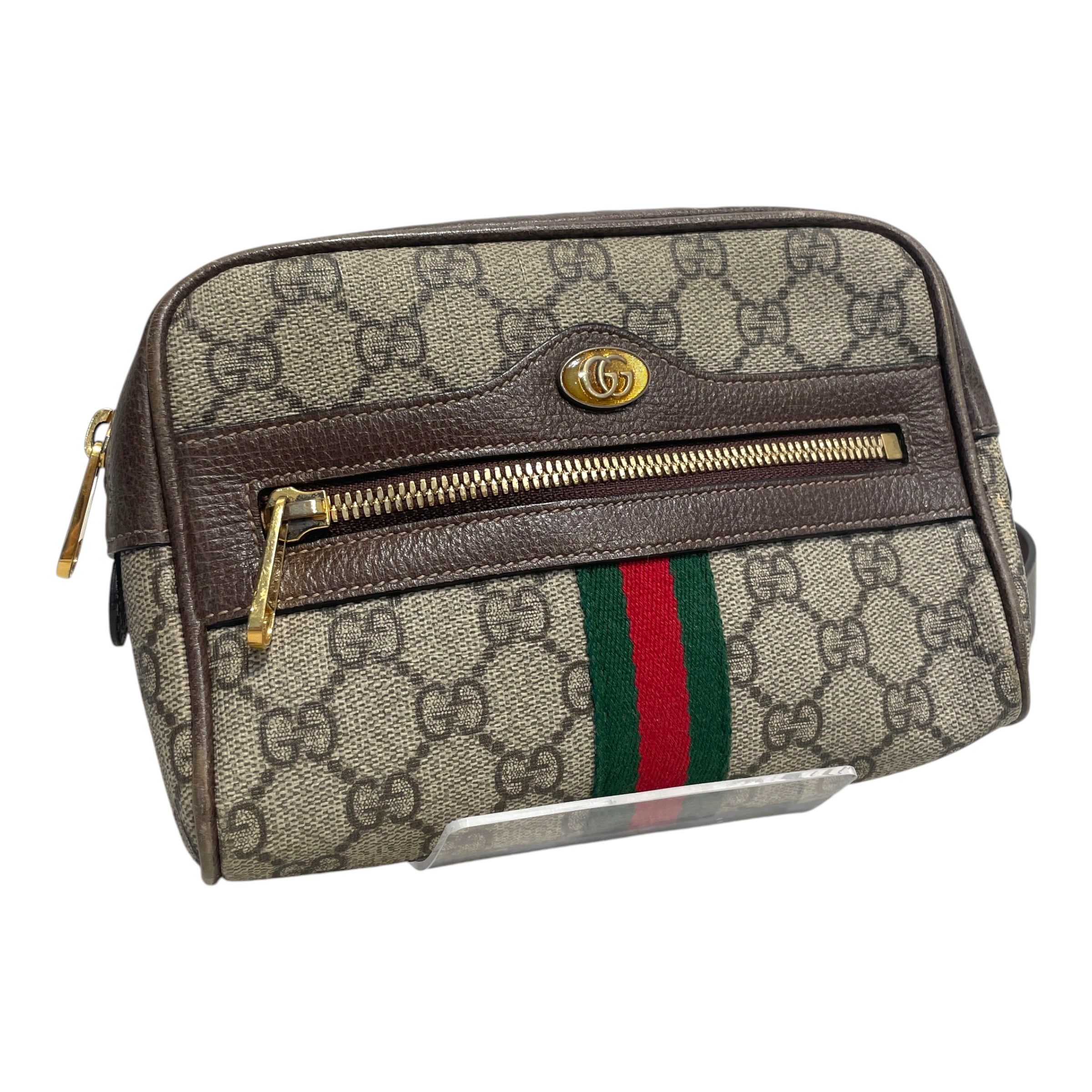 GUCCI/Cross Body Bag/Monogram/Leather/BRW/Monogram Belt BAg view 1