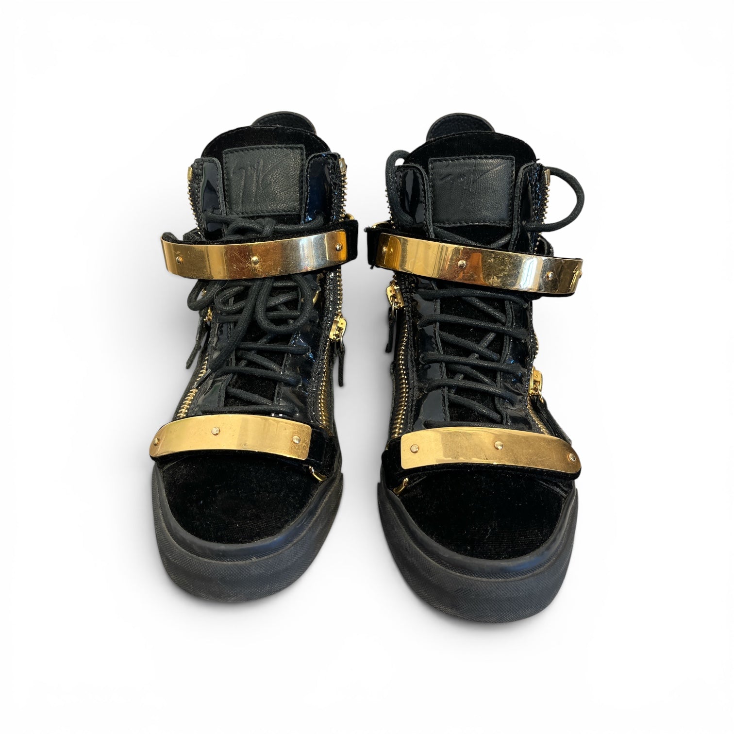 Giuseppe Zanotti/Hi-Sneakers/EU 37.5/Suede/BLK/BLACK SUEDE W GOLD HARDWARE view 1