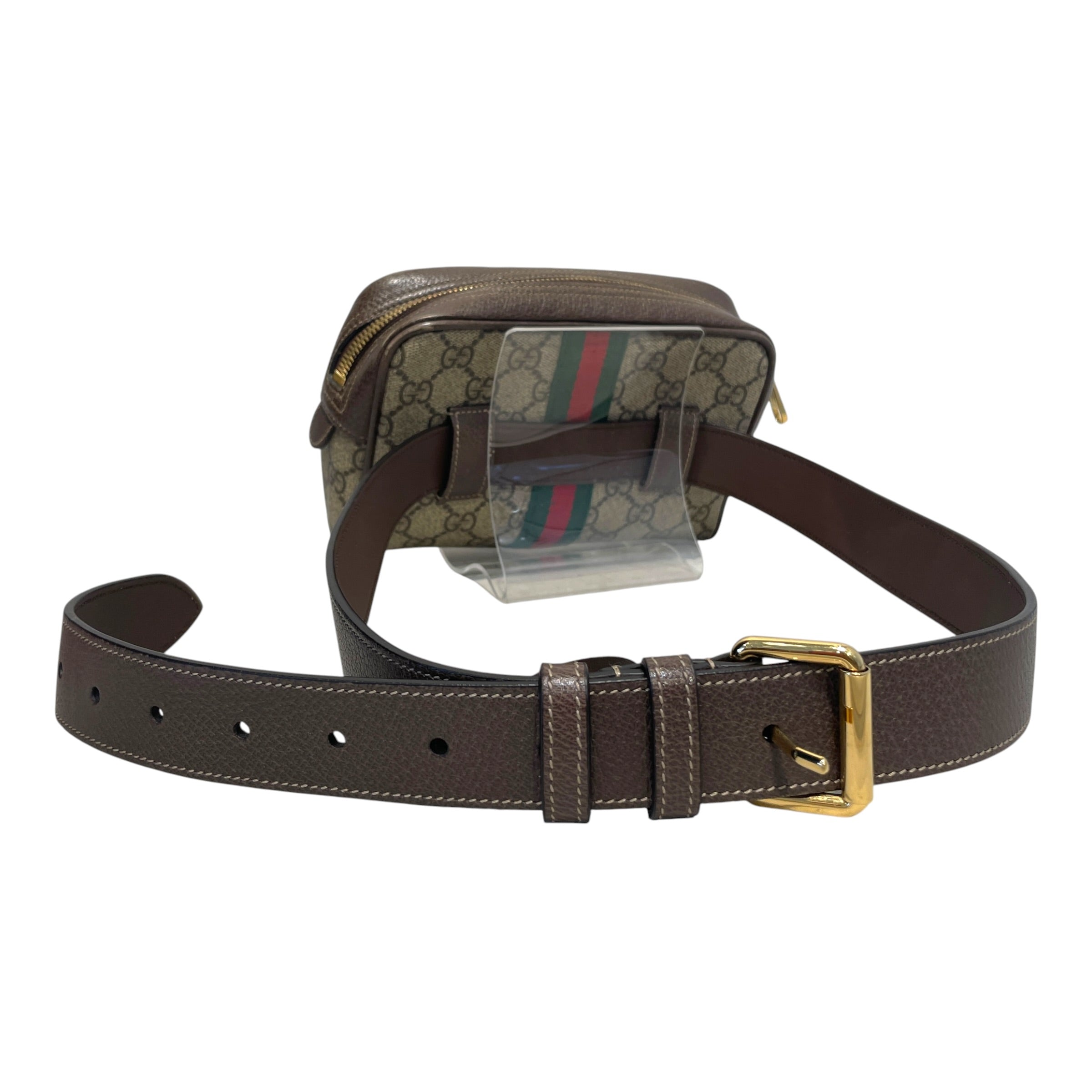GUCCI/Cross Body Bag/Monogram/Leather/BRW/Monogram Belt BAg view 4
