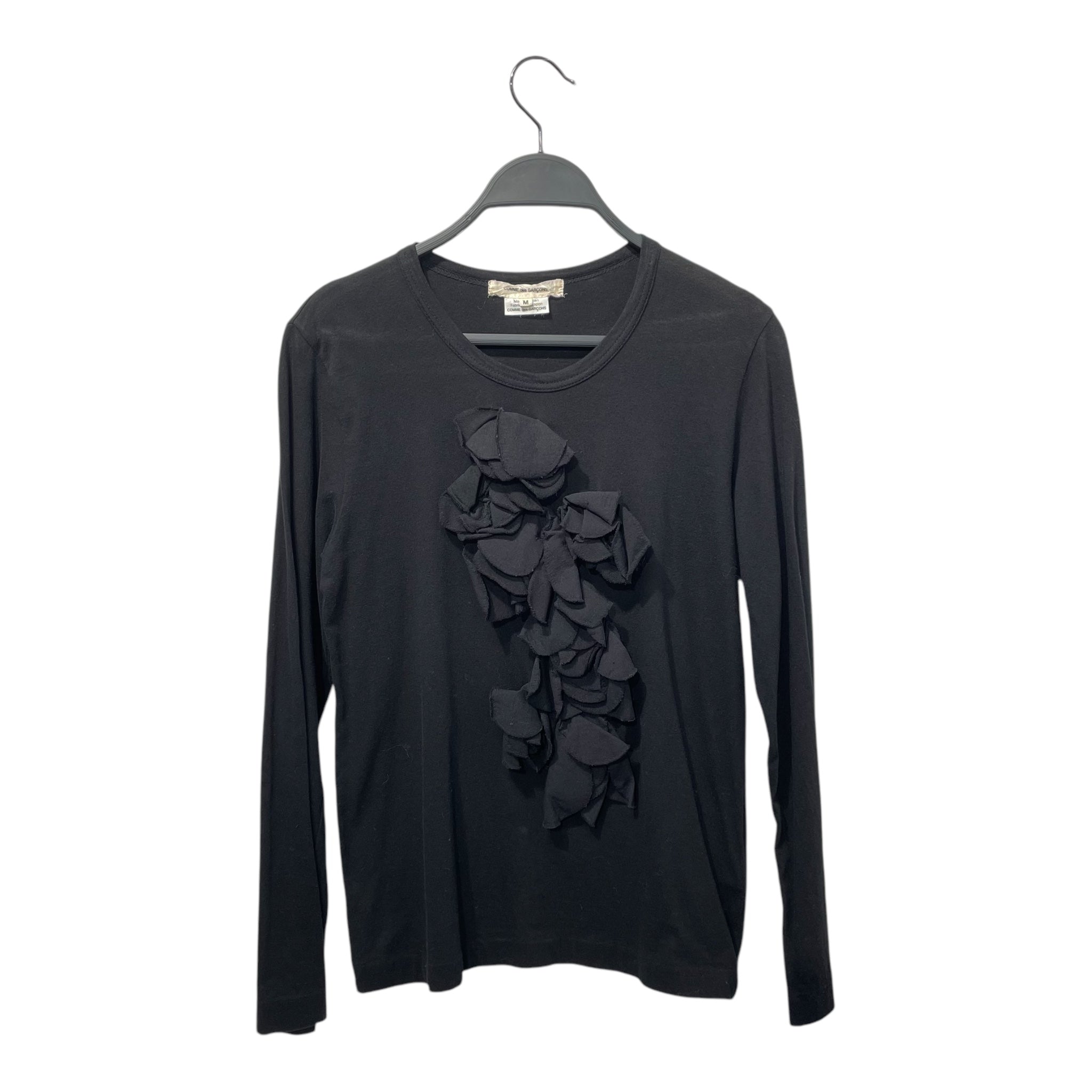 COMME des GARCONS/LS T-Shirt/M/Cotton/BLK/RUFFLE view 1