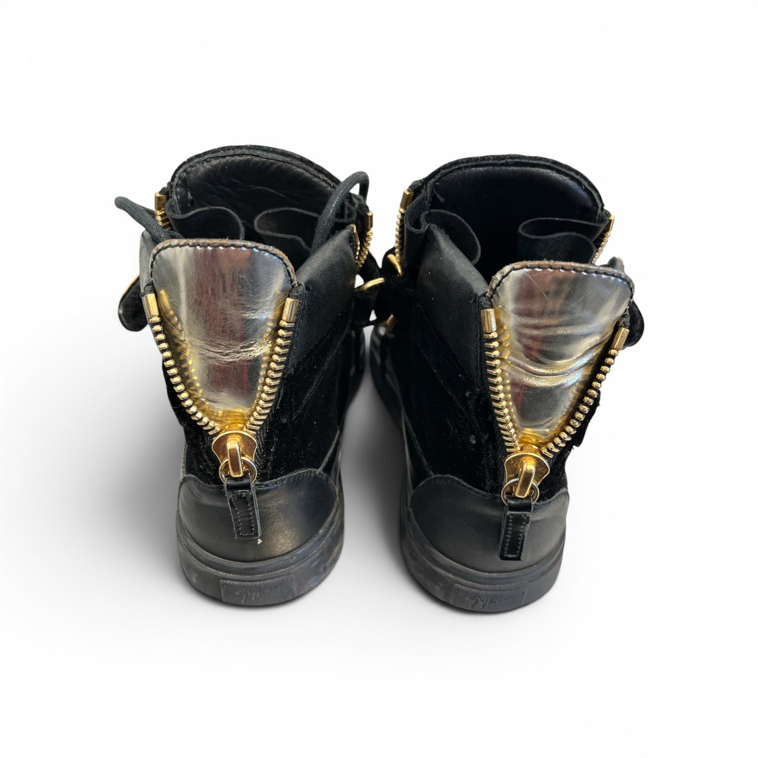 Giuseppe Zanotti/Hi-Sneakers/EU 37.5/Suede/BLK/BLACK SUEDE W GOLD HARDWARE view 2