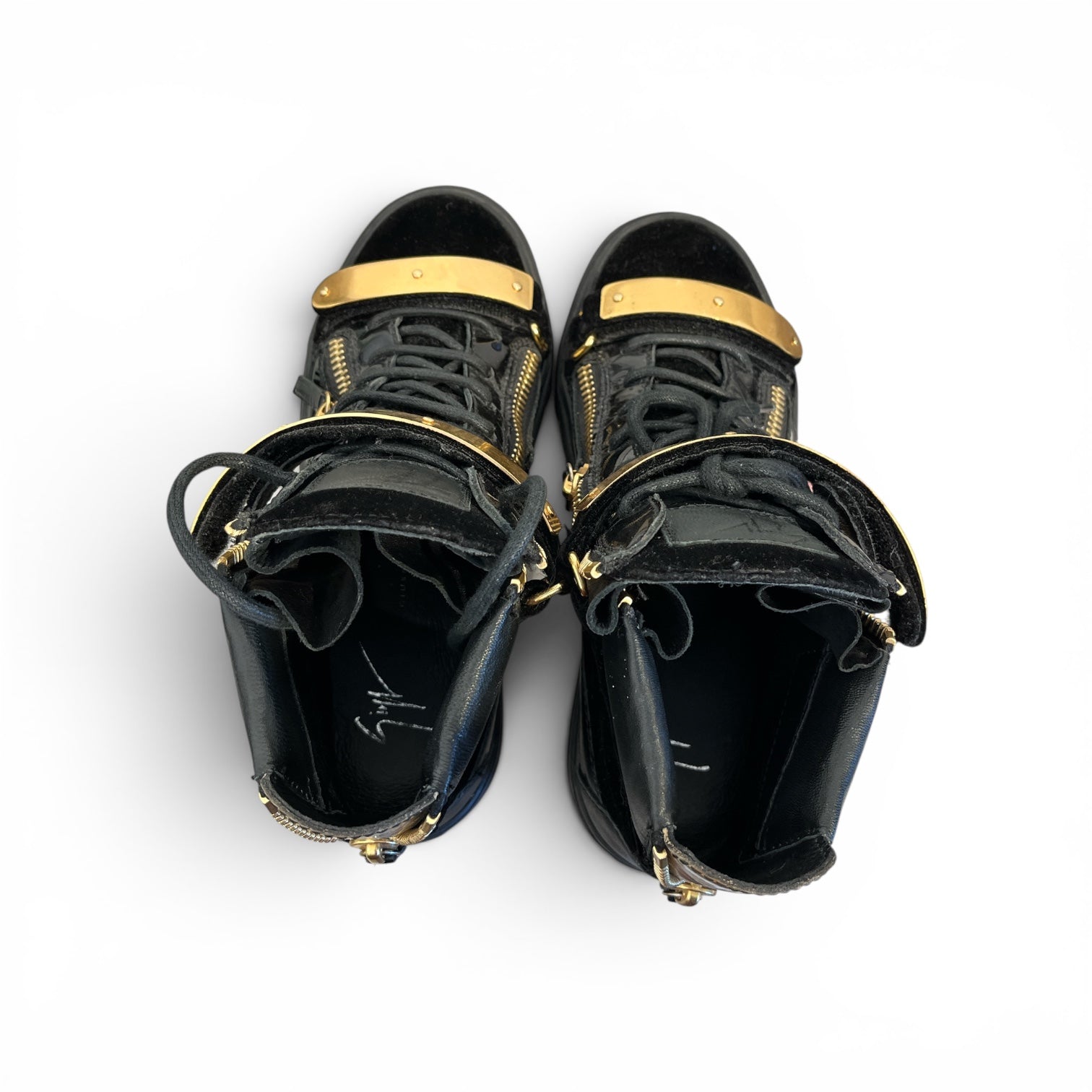 Giuseppe Zanotti/Hi-Sneakers/EU 37.5/Suede/BLK/BLACK SUEDE W GOLD HARDWARE view 3