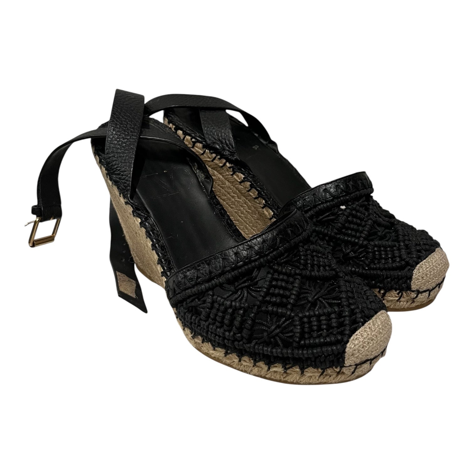 VALENTINO/Heels/EU 37/BLK/wedge sandal heel view 1