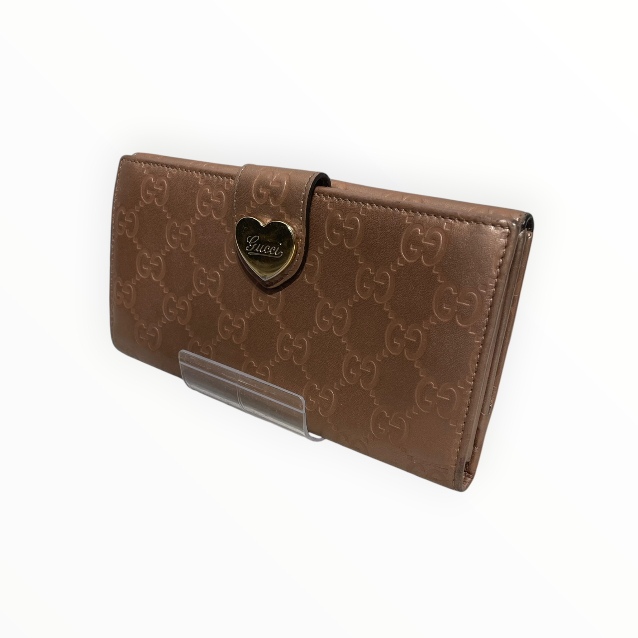 GUCCI/Long Wallet/Monogram/Leather/PNK/L's/Guccissima Embossed Long Walle view 1