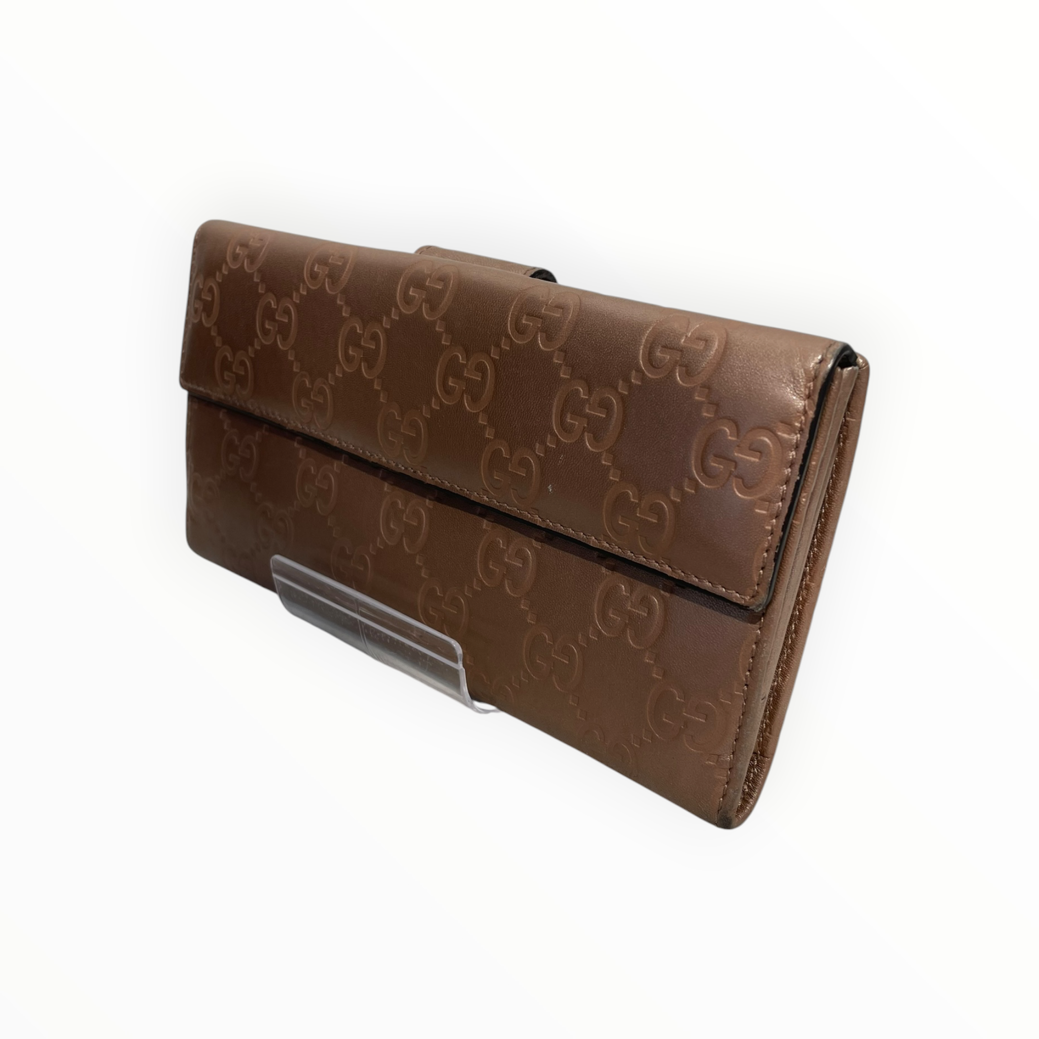 GUCCI/Long Wallet/Monogram/Leather/PNK/L's/Guccissima Embossed Long Walle view 2