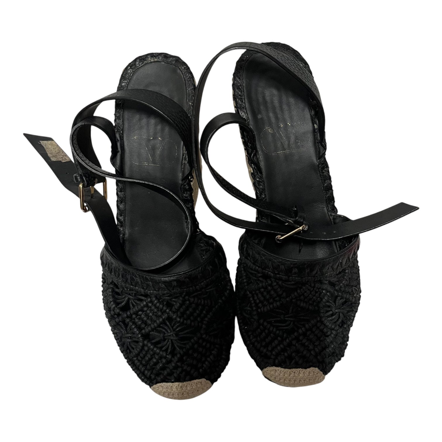 VALENTINO/Heels/EU 37/BLK/wedge sandal heel view 4