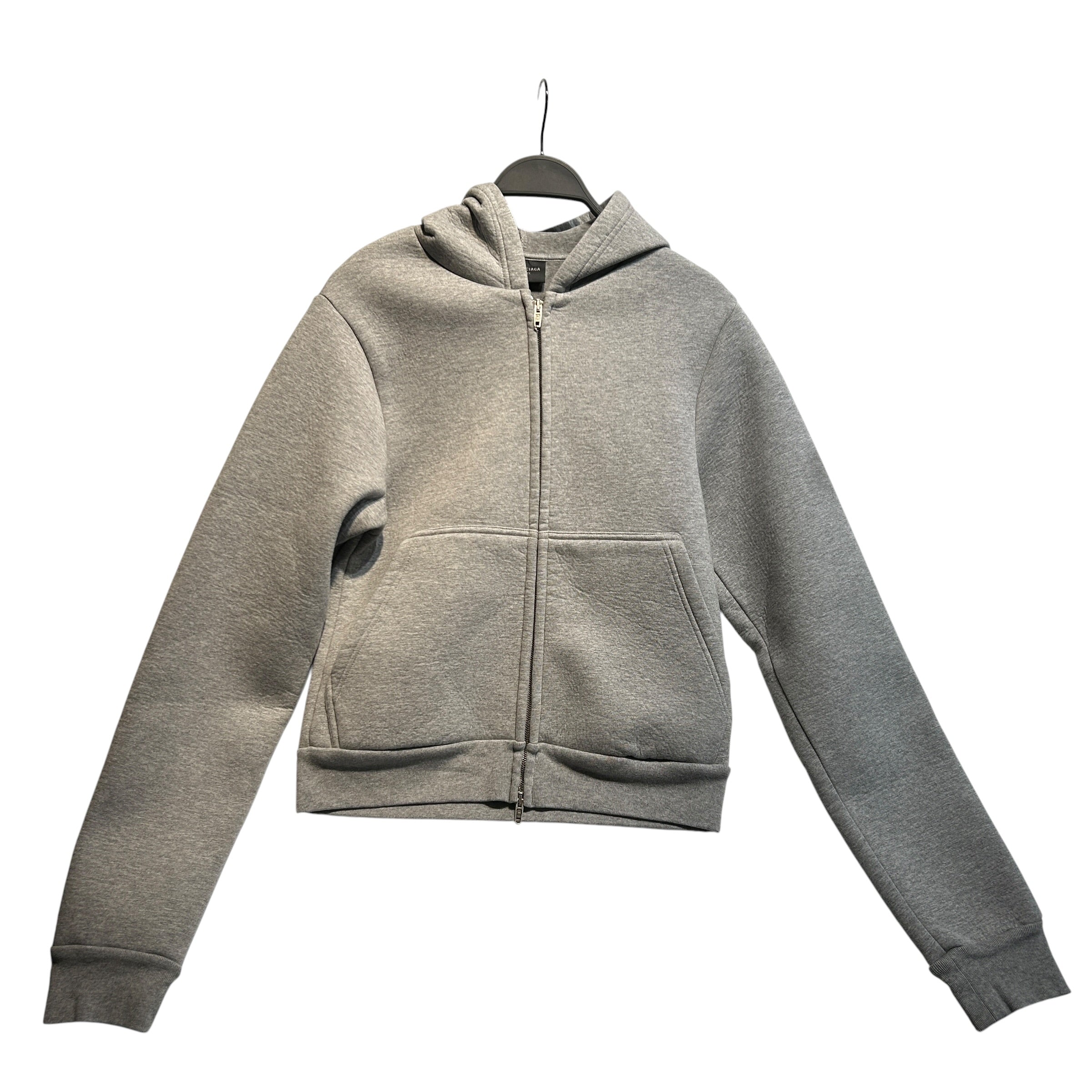 BALENCIAGA/Zip Up Hoodie/S/Cotton/GRY/3b sport technical fabric view 1