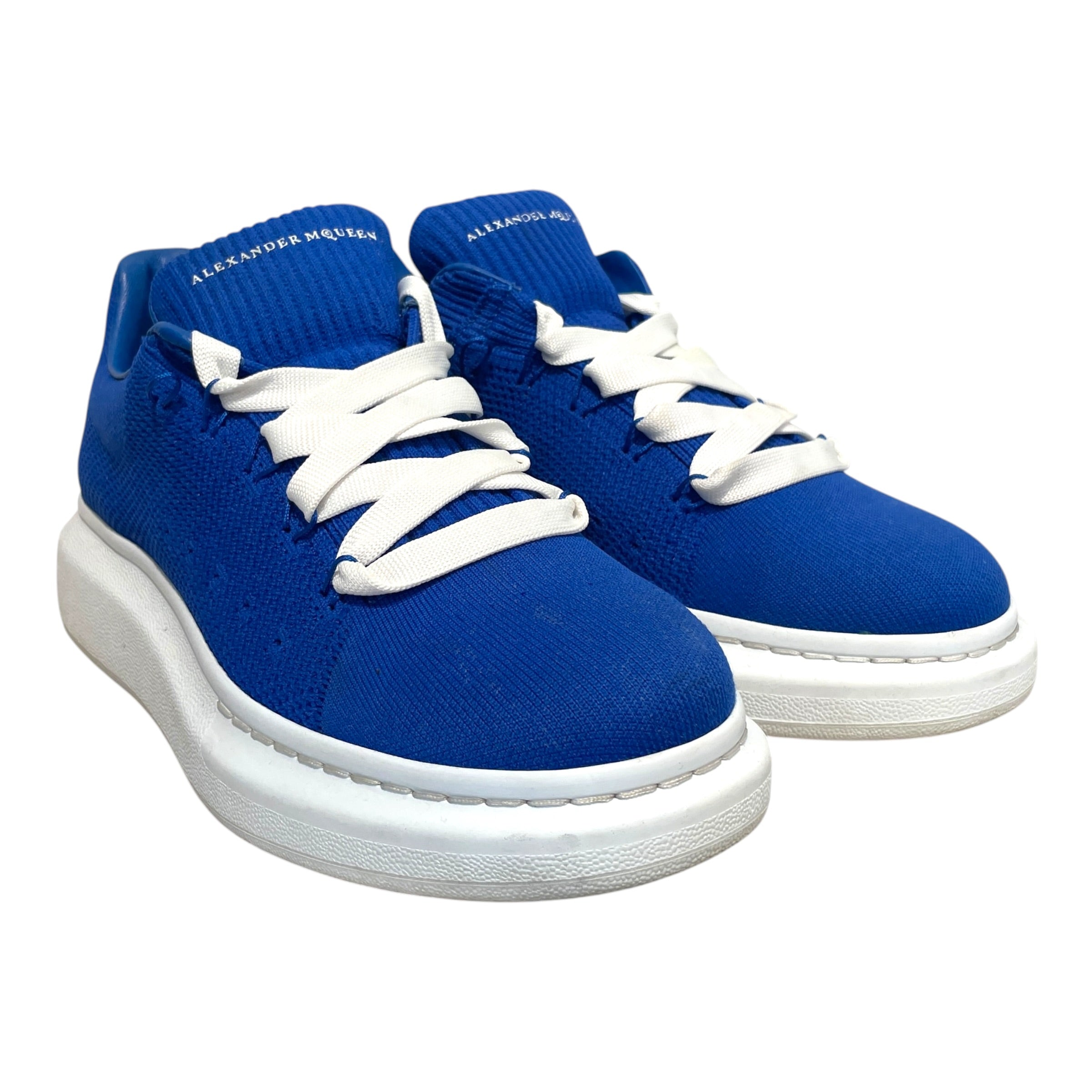 Alexander McQueen/Low-Sneakers/EU 42/Cotton/BLU/Knitted Wedge Sole Platforms view 1