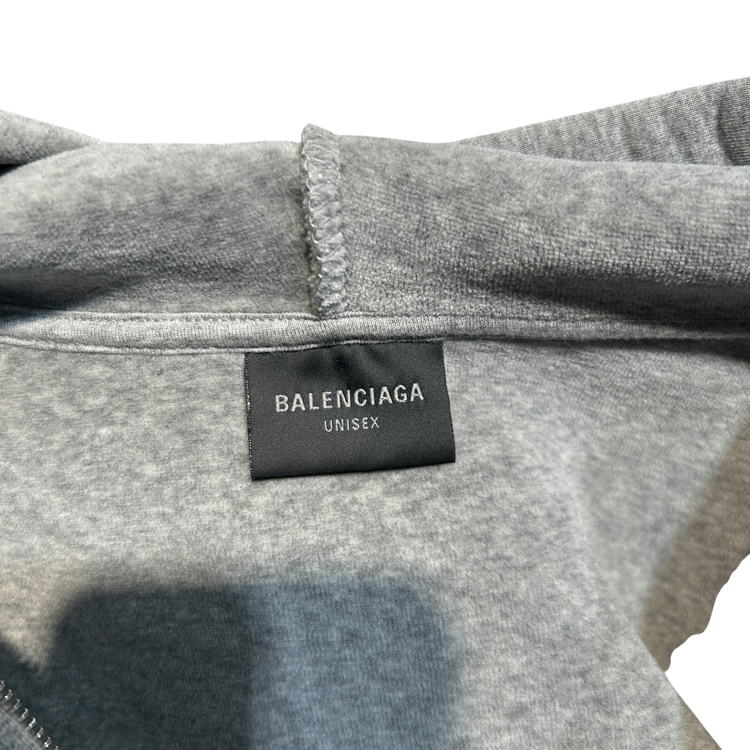 BALENCIAGA/Zip Up Hoodie/S/Cotton/GRY/3b sport technical fabric view 3